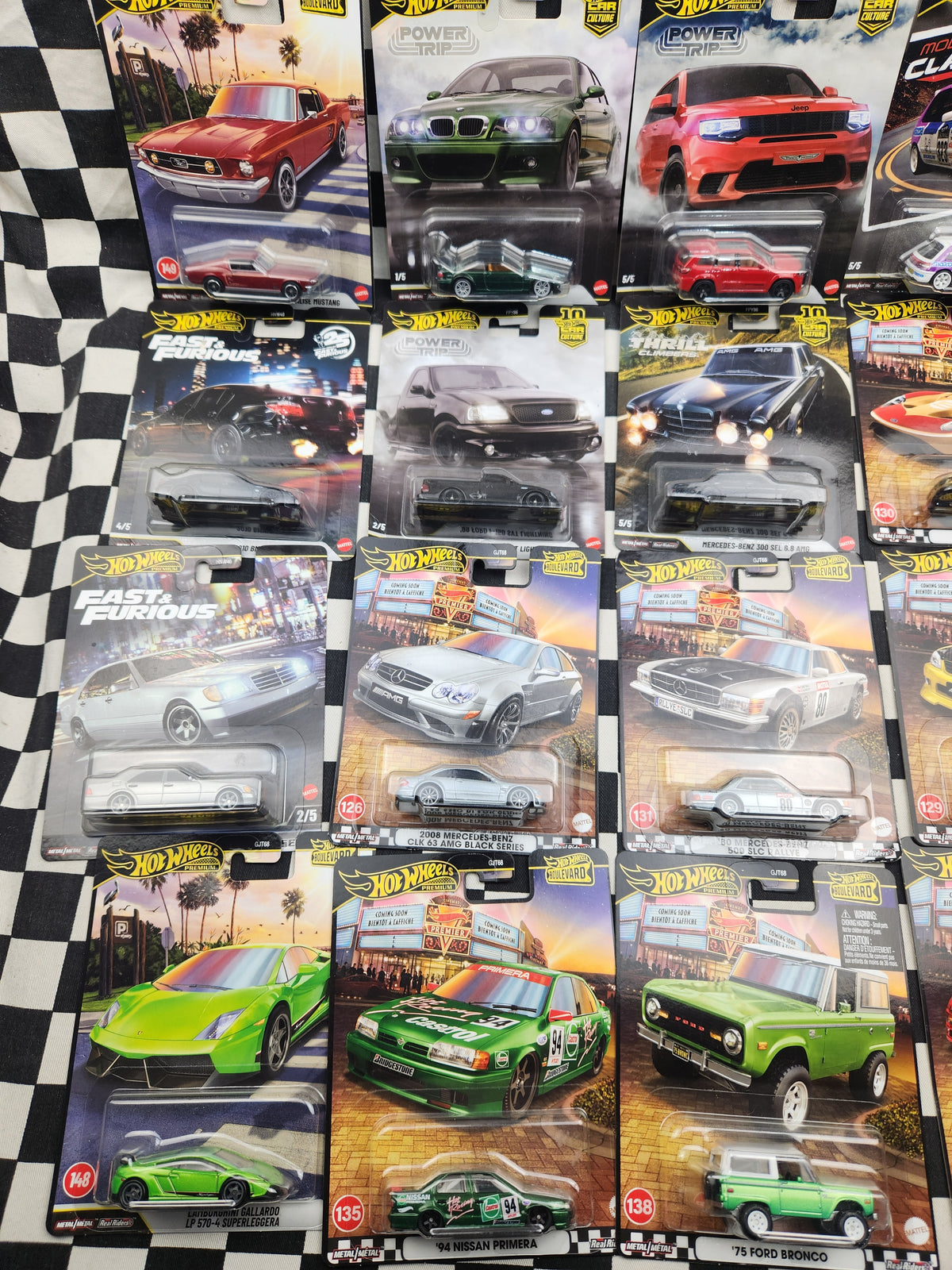 Hot Wheels Premium MEGA CLEARANCE BUNDLE #6 20 Cars  20 Rubber Tyre metal Chassis Premium range cars