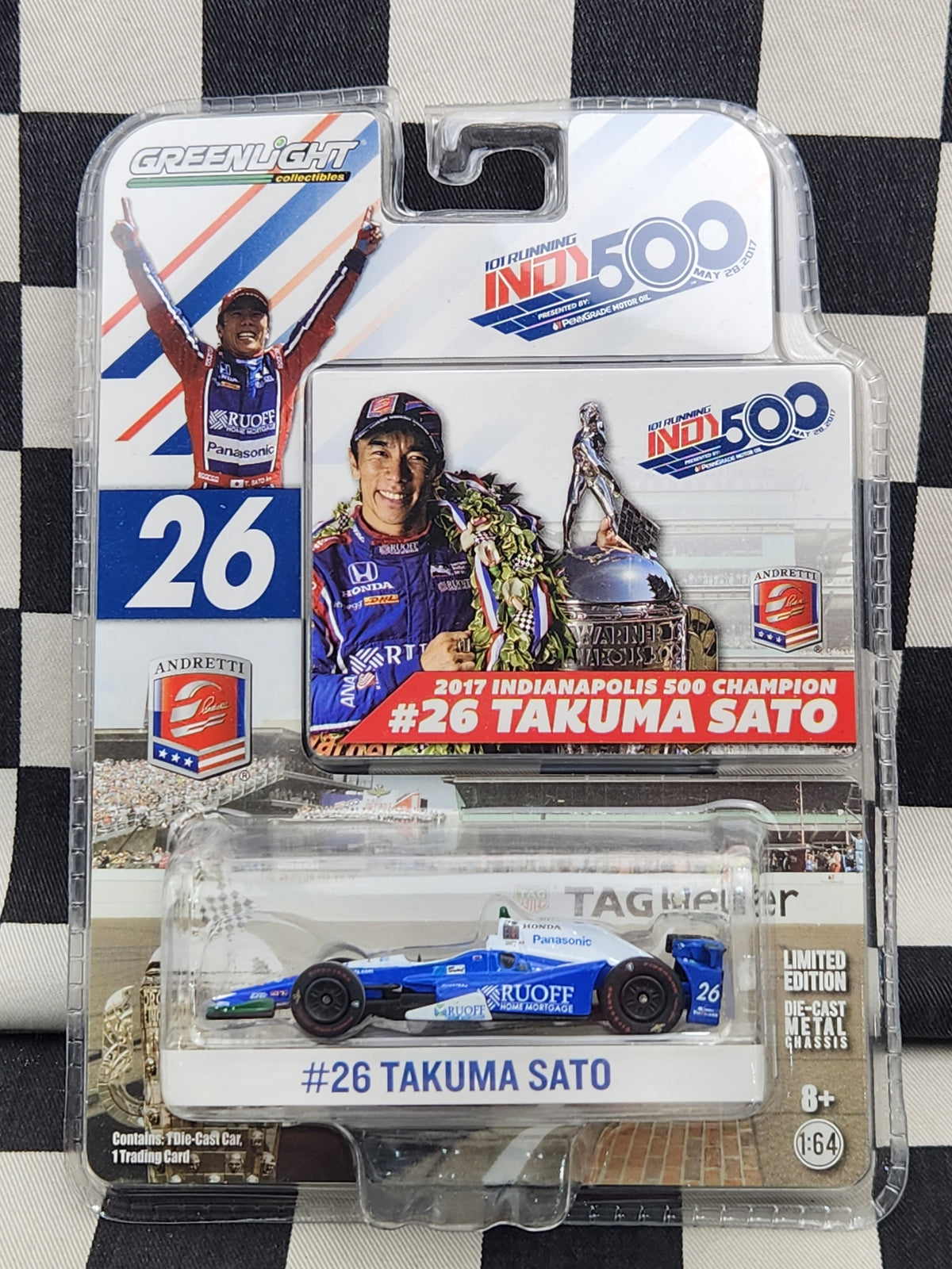 Greenlight 2017 Indy 500 Champion #26 Takuma Sato