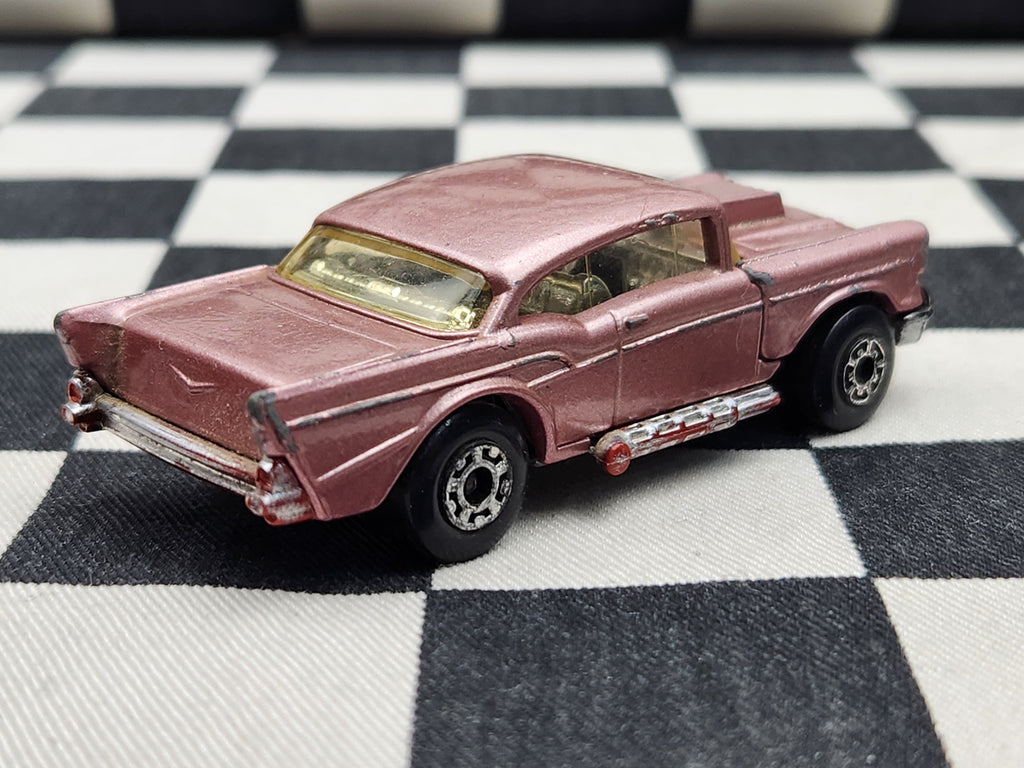 Vintage Loose Matchbox 57 Chevy Pink Metallic