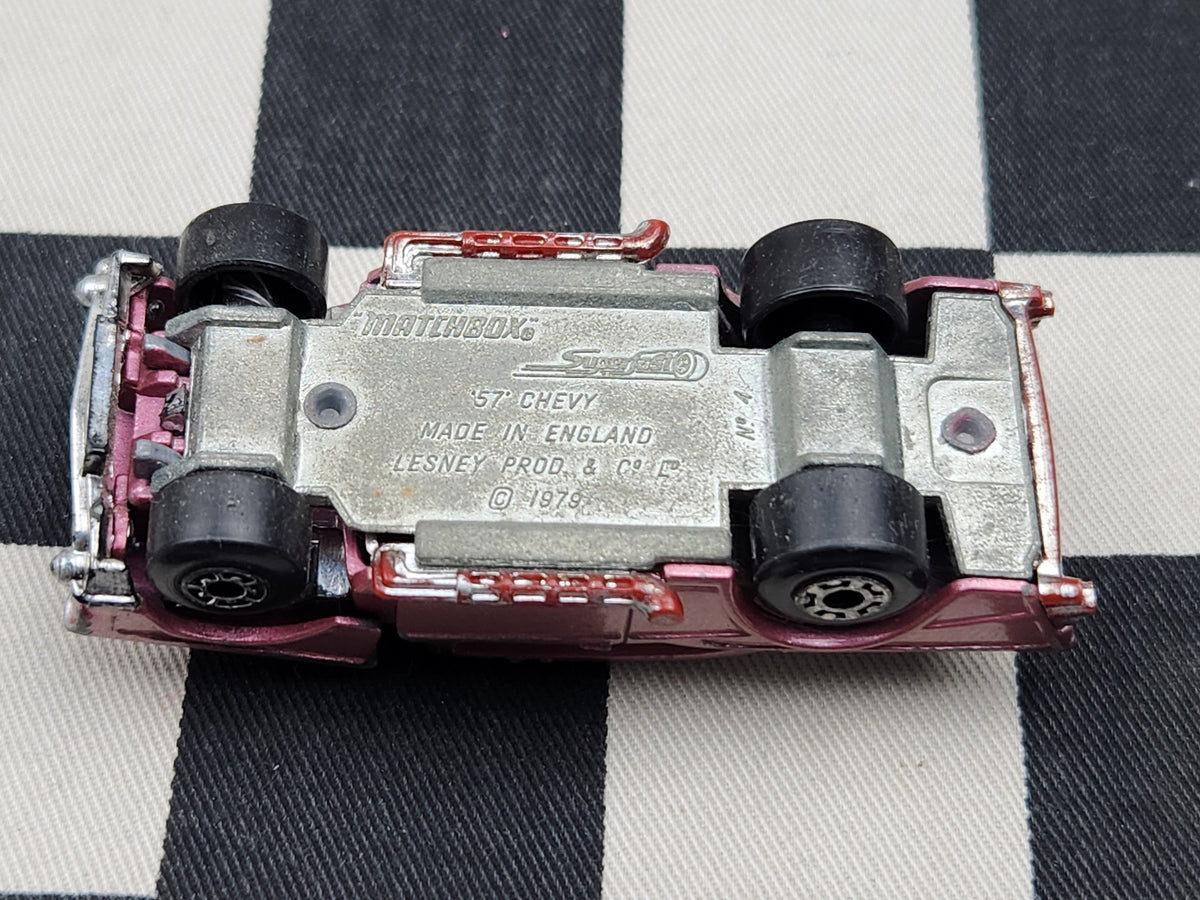 Vintage Loose Matchbox 57 Chevy Pink Metallic