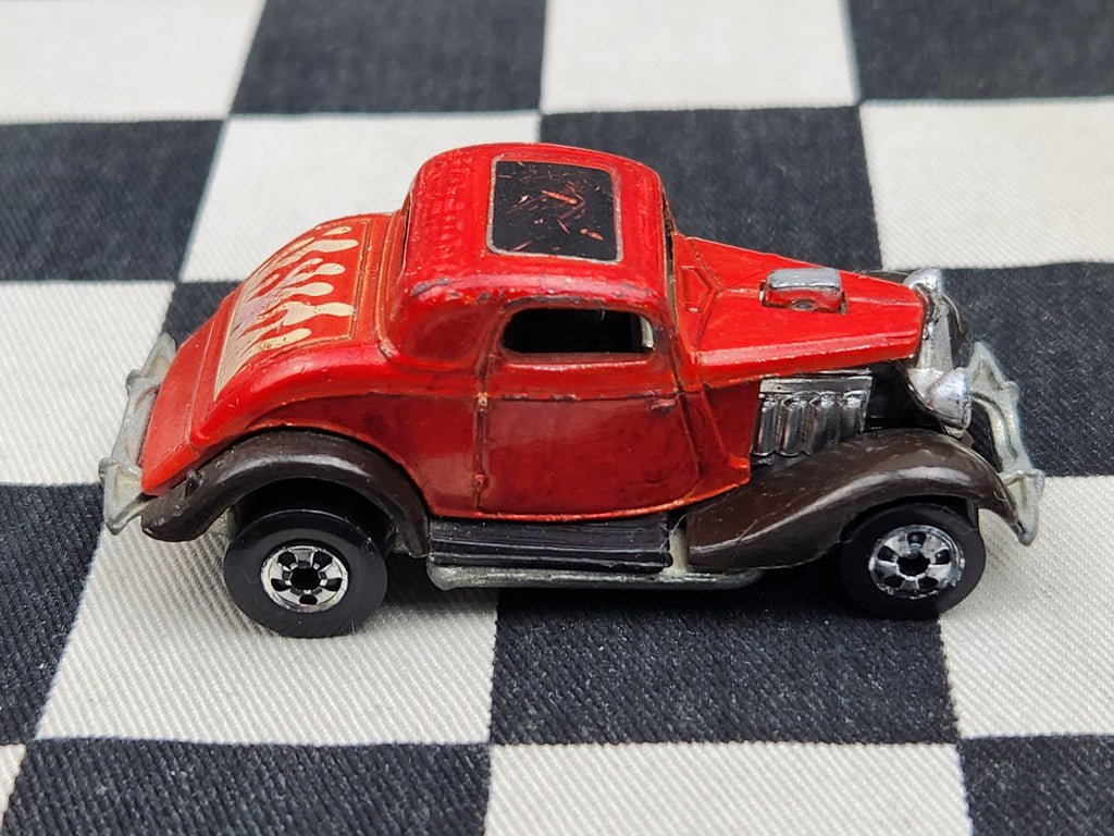 Vintage Loose Hot Wheels 34 Ford 3 Window Coupe Hot Rod HI Raker Blackwalls Dark Brown Guard Variant