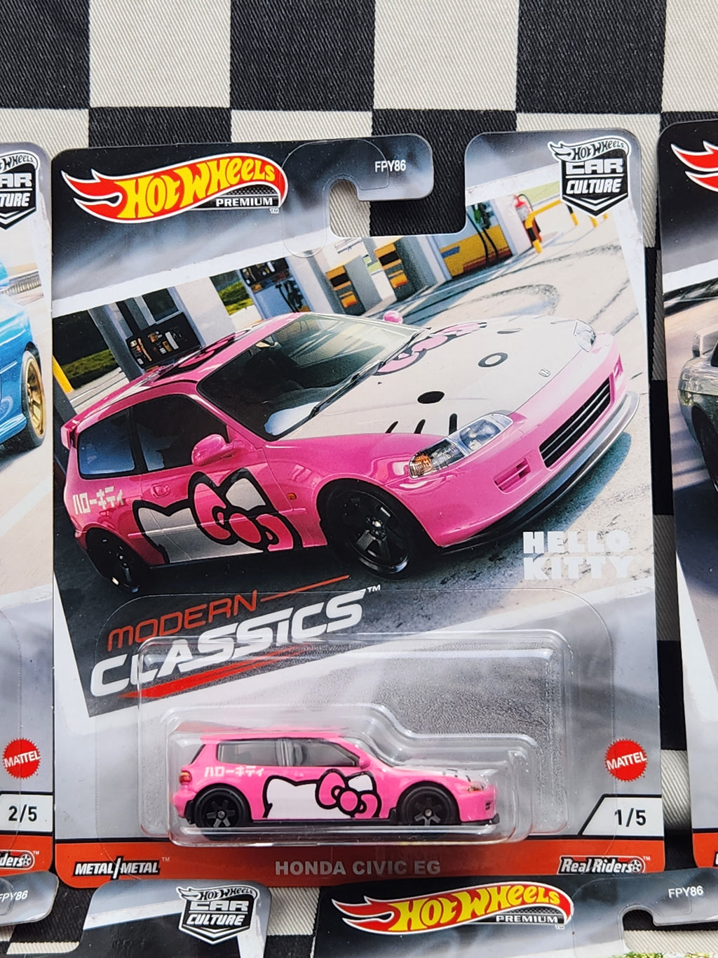 Hot Wheels Premium Modern Classics Set of 5 Nissan Silvia Hello Kitty Honda Civic Subaru Impreza 22B STI VW Jetta Mercedes