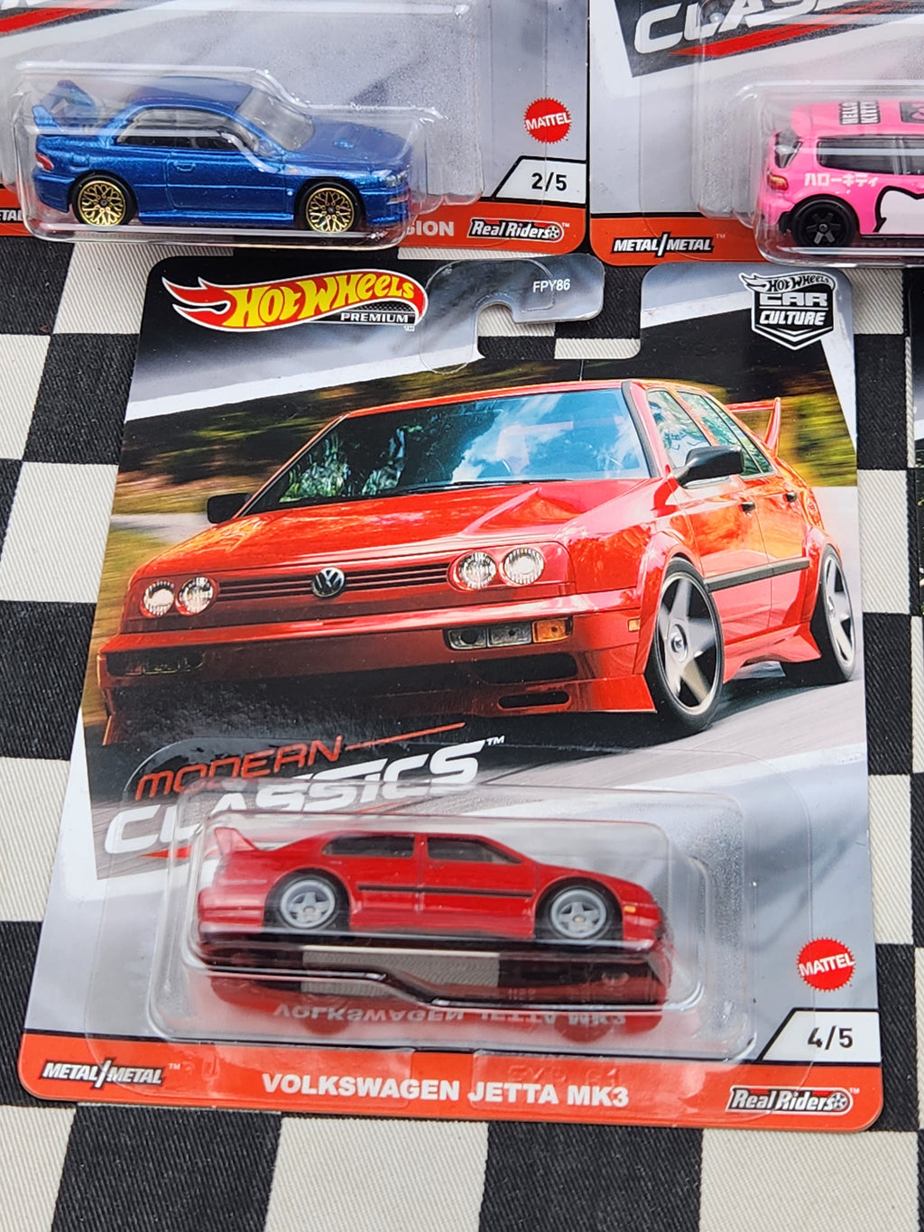 Hot Wheels Premium Modern Classics Set of 5 Nissan Silvia Hello Kitty Honda Civic Subaru Impreza 22B STI VW Jetta Mercedes