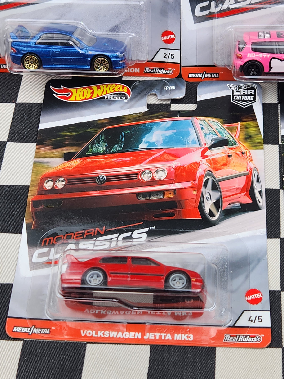 Hot Wheels Premium Modern Classics Set of 5 Nissan Silvia Hello Kitty Honda Civic Subaru Impreza 22B STI VW Jetta Mercedes