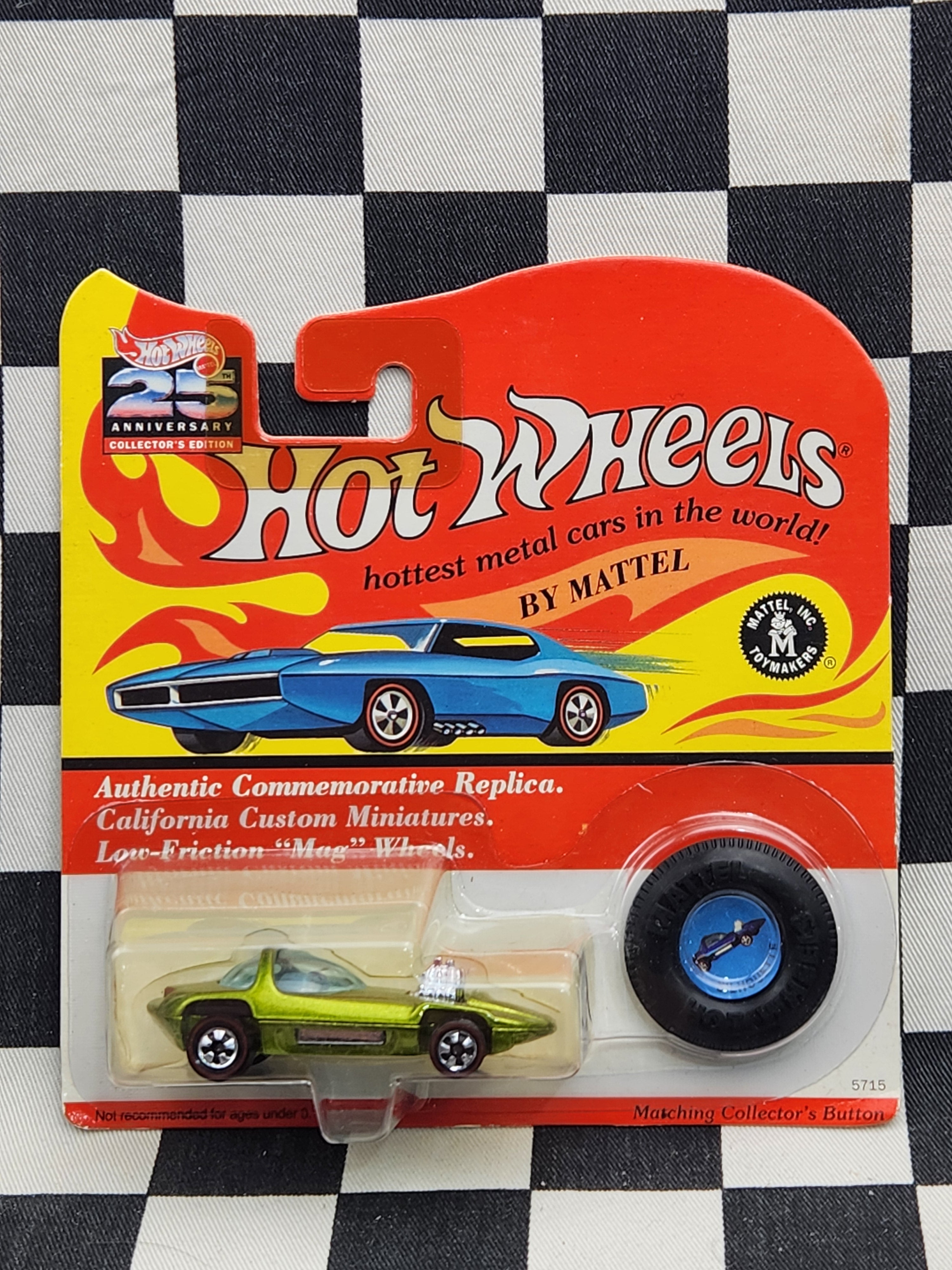 Hot Wheels 1993 25th Anniversary REDLINE Silhouette Lime Green