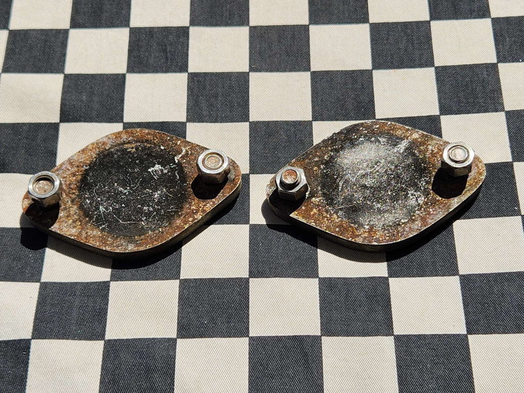 Vintage Hot Rod /Kustom Finned Alloy Lake Pipe Covers Pair