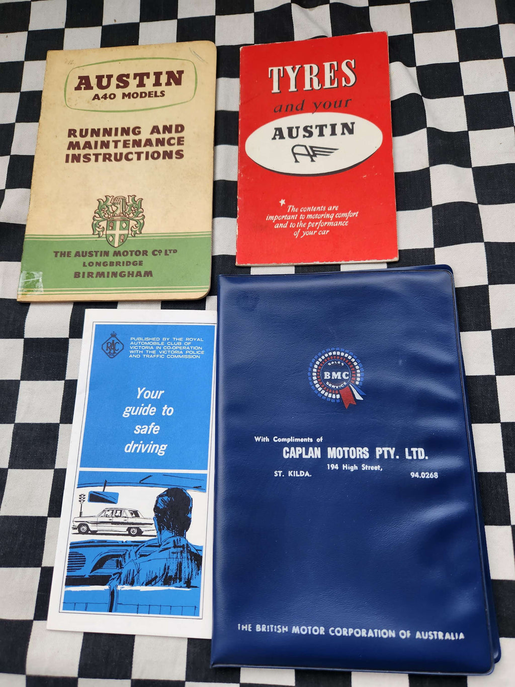 BMC Austin A40 Owners Glovebox Manual Set incl Dealers Wallet