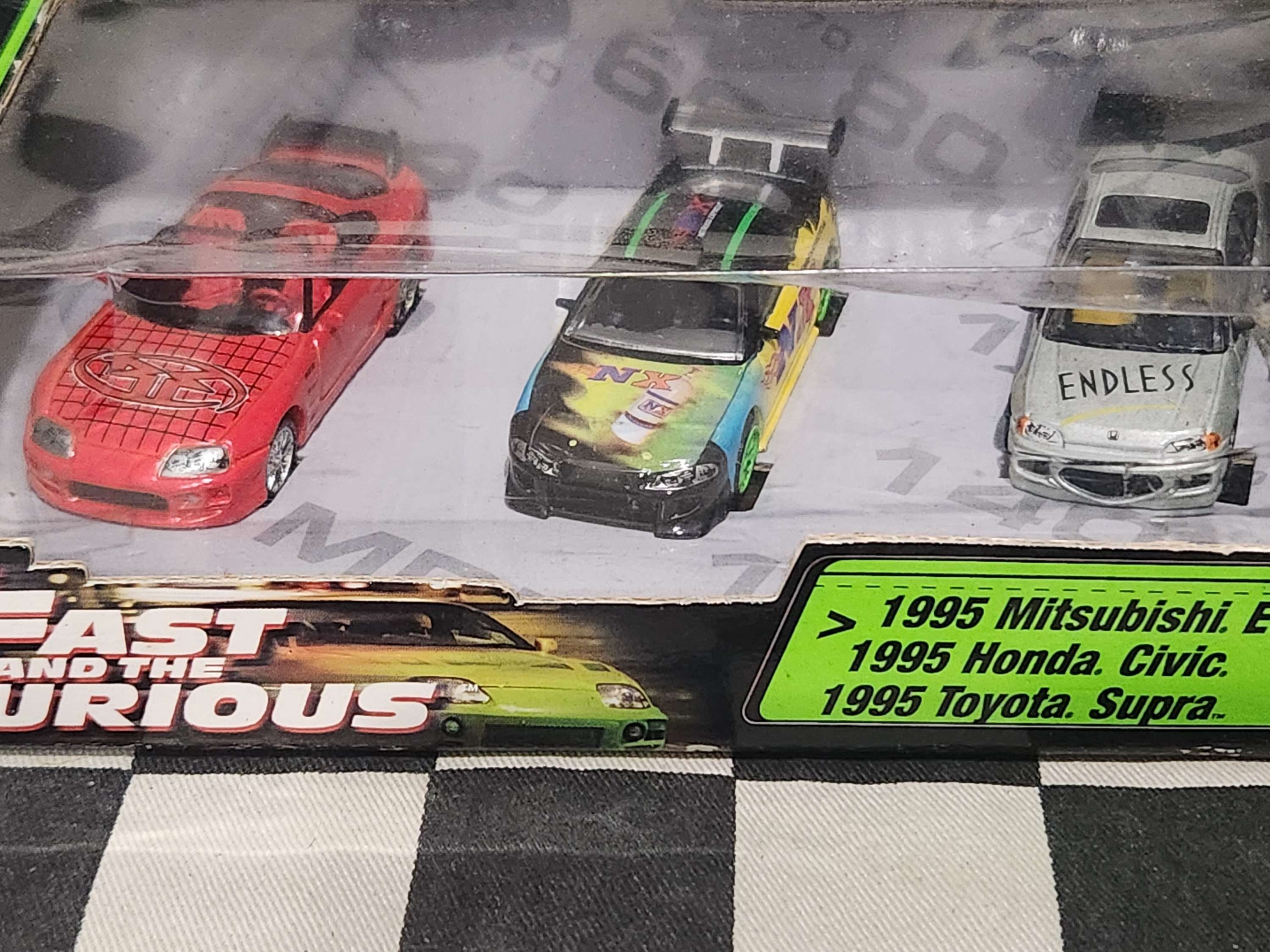 Racing Champions Fast & Furious 3 Car Set Toyota Supra Honda Civic Mitsubishi