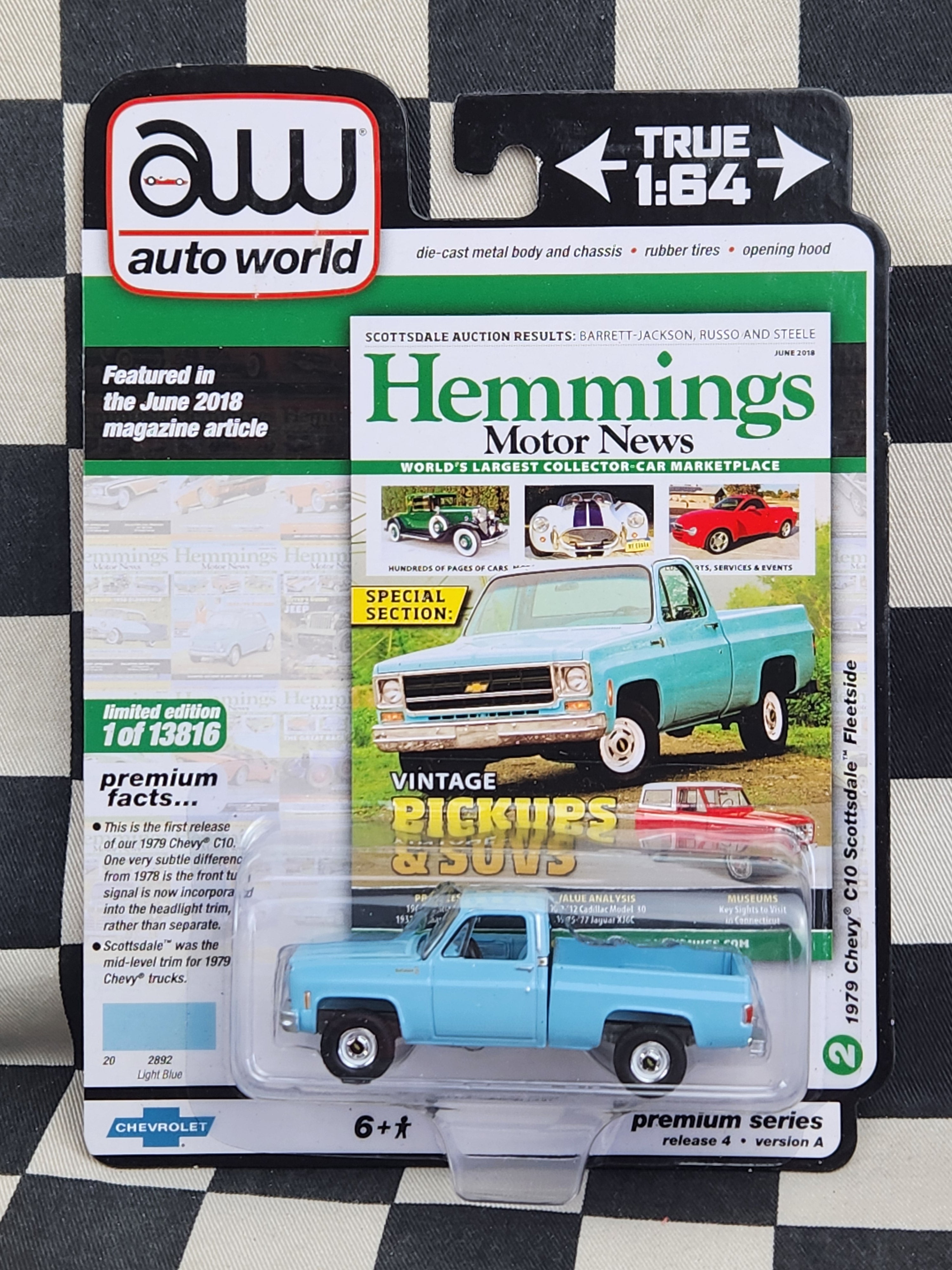 Auto World 1979 Chevy C10 Scottsdale Fleetside Light Blue
