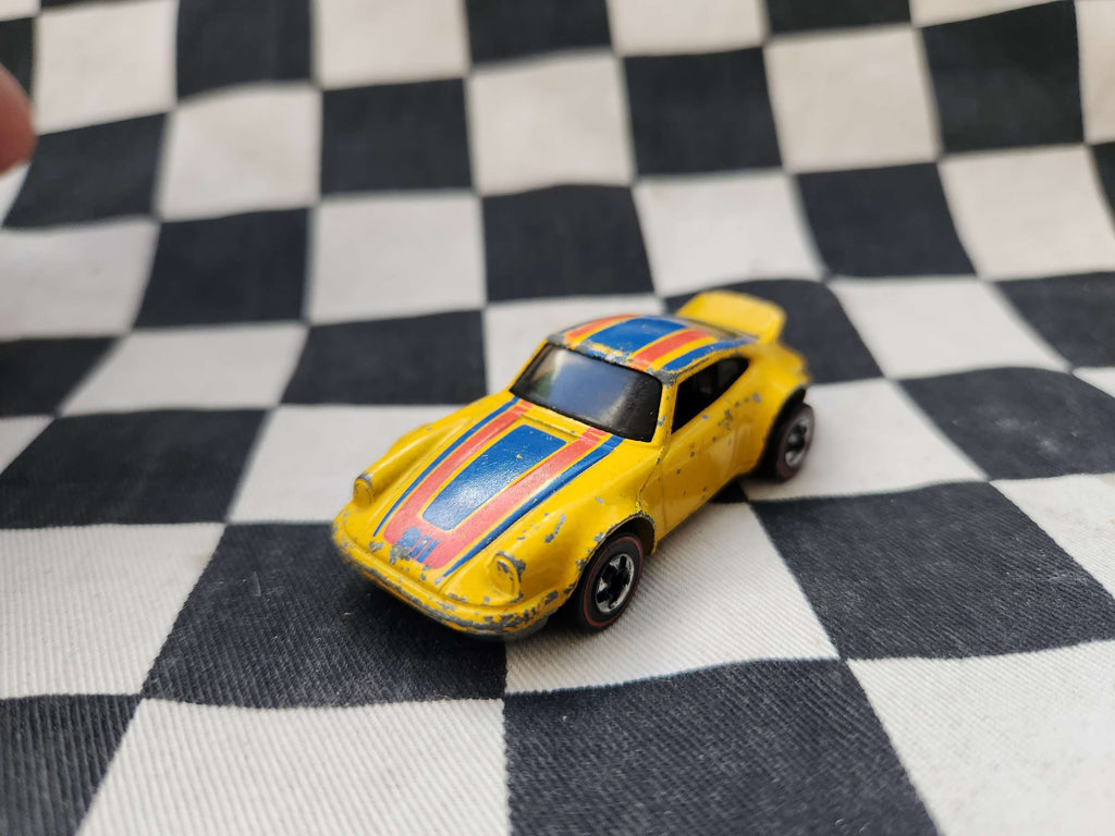 Vintage Loose Hot Wheels Redline Porsche P 911 Yellow Enamel