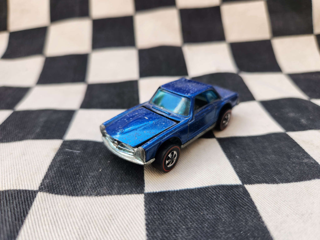 Vintage Loose Hot Wheels Redline Mercedes Benz 280 SL Blue Dark Interior