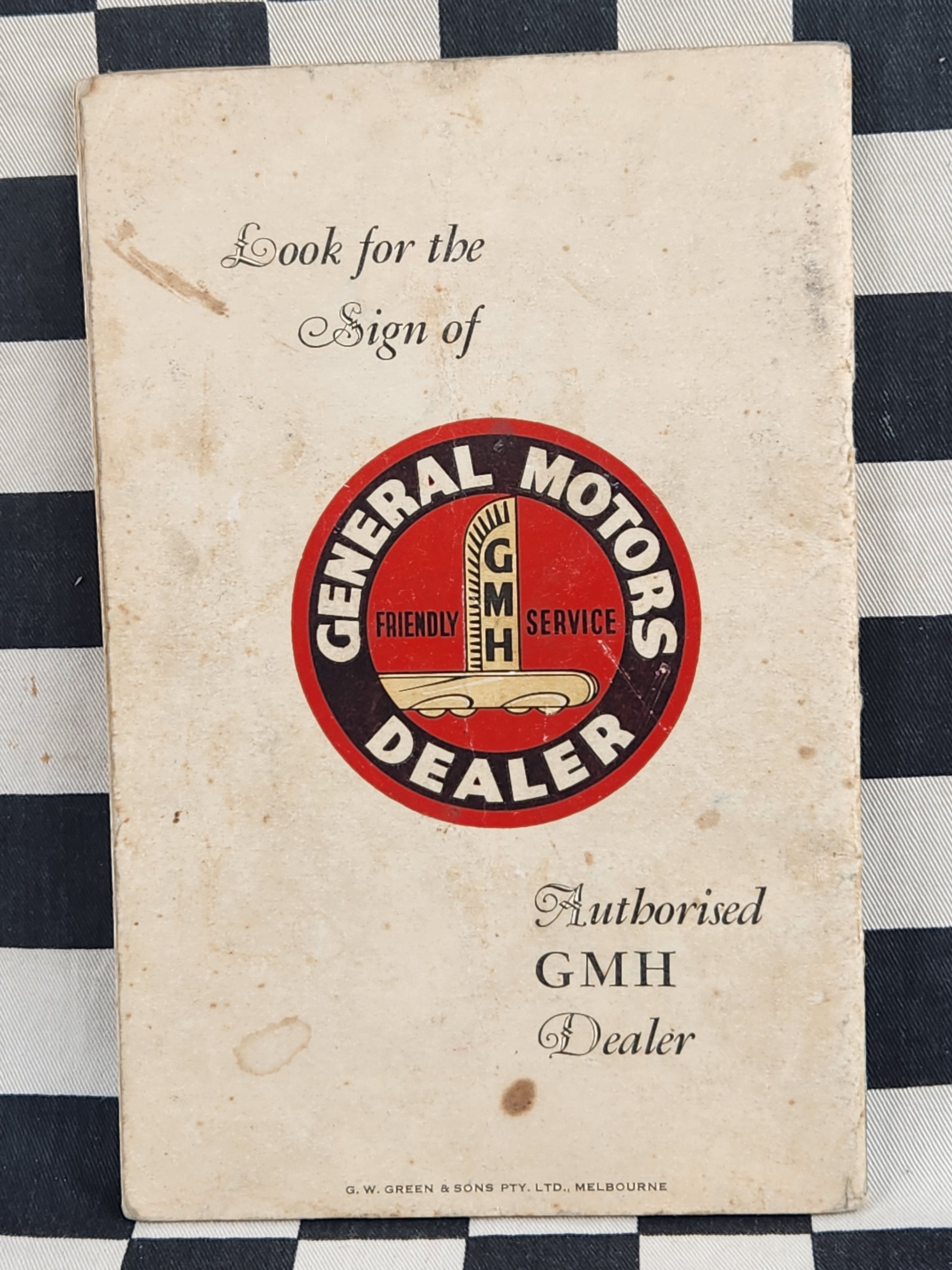 Original FJ Holden Owners Manual