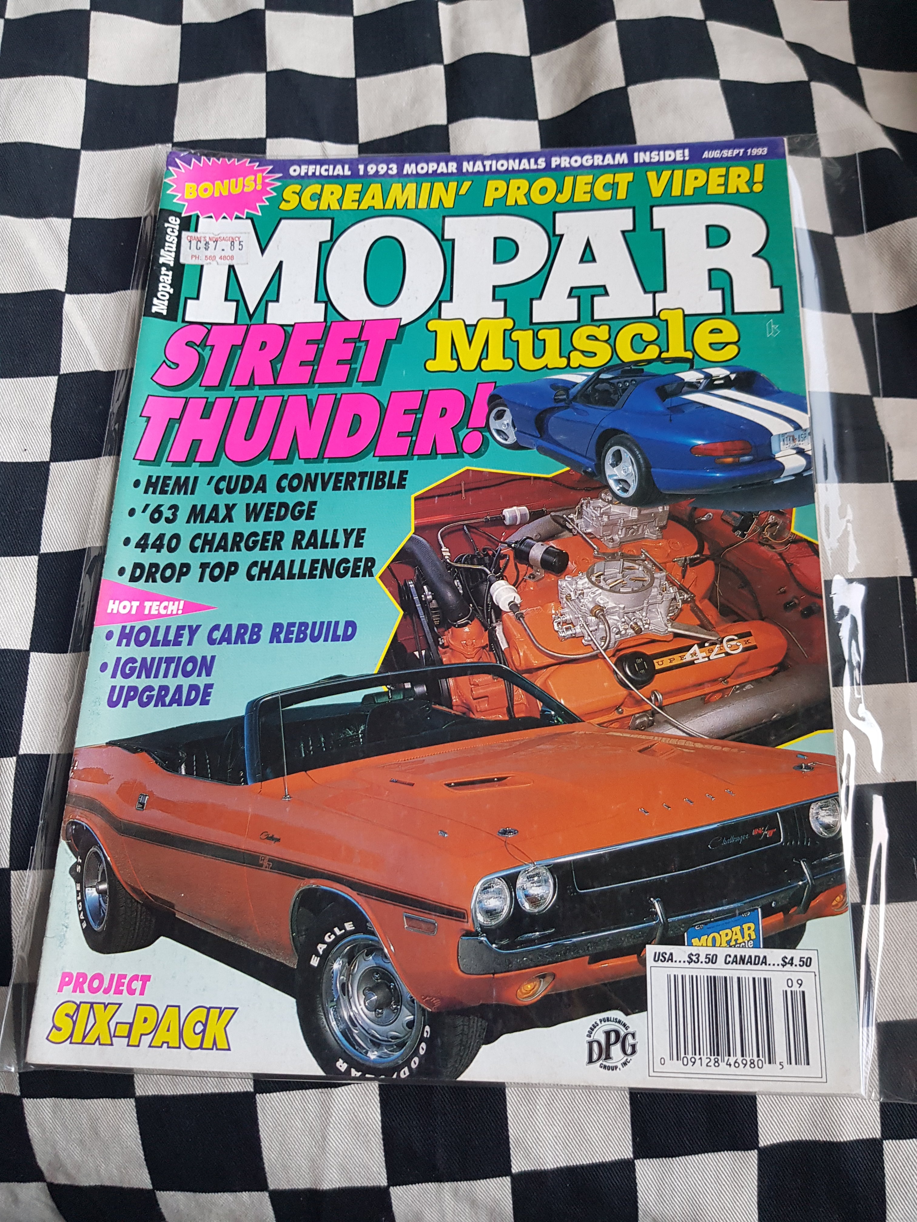 Mopar Muscle 8-9/93 Magazine Dodge Plymouth Hemi Charger Valiant