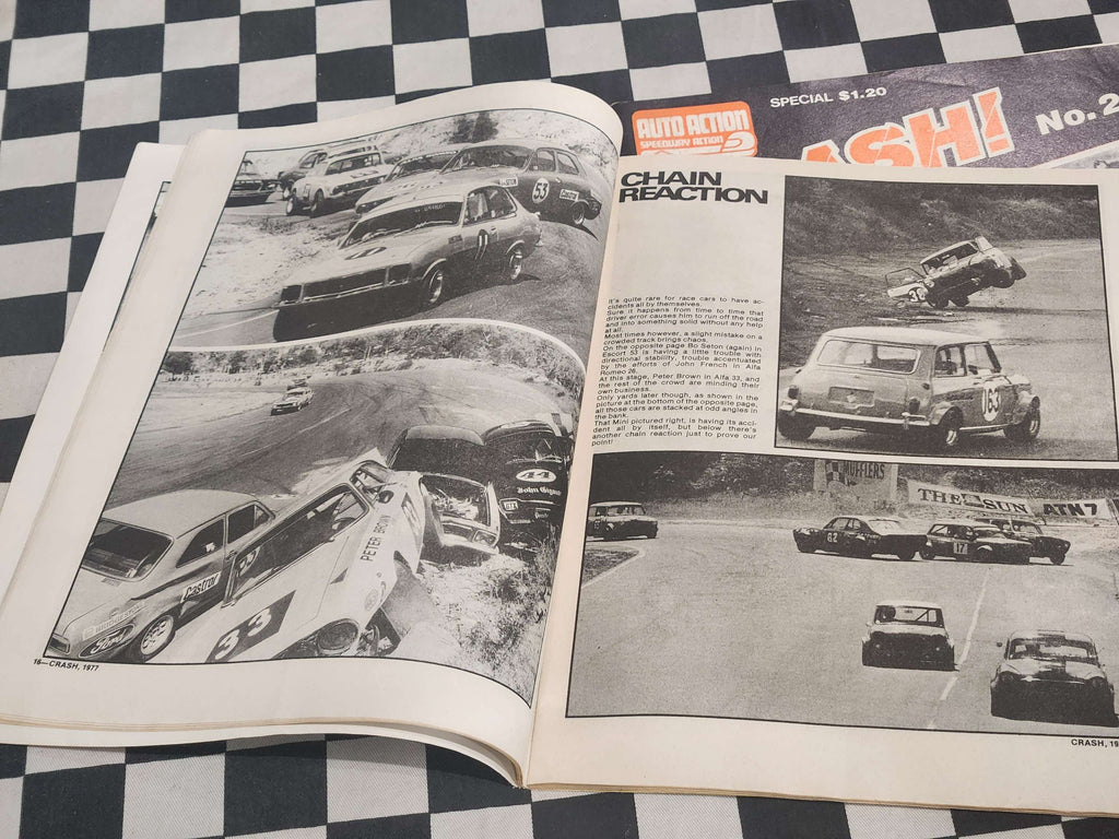 Crash Magazine issue 1 & 2 Motor Racing Crashes Caught on Film by Auto Action