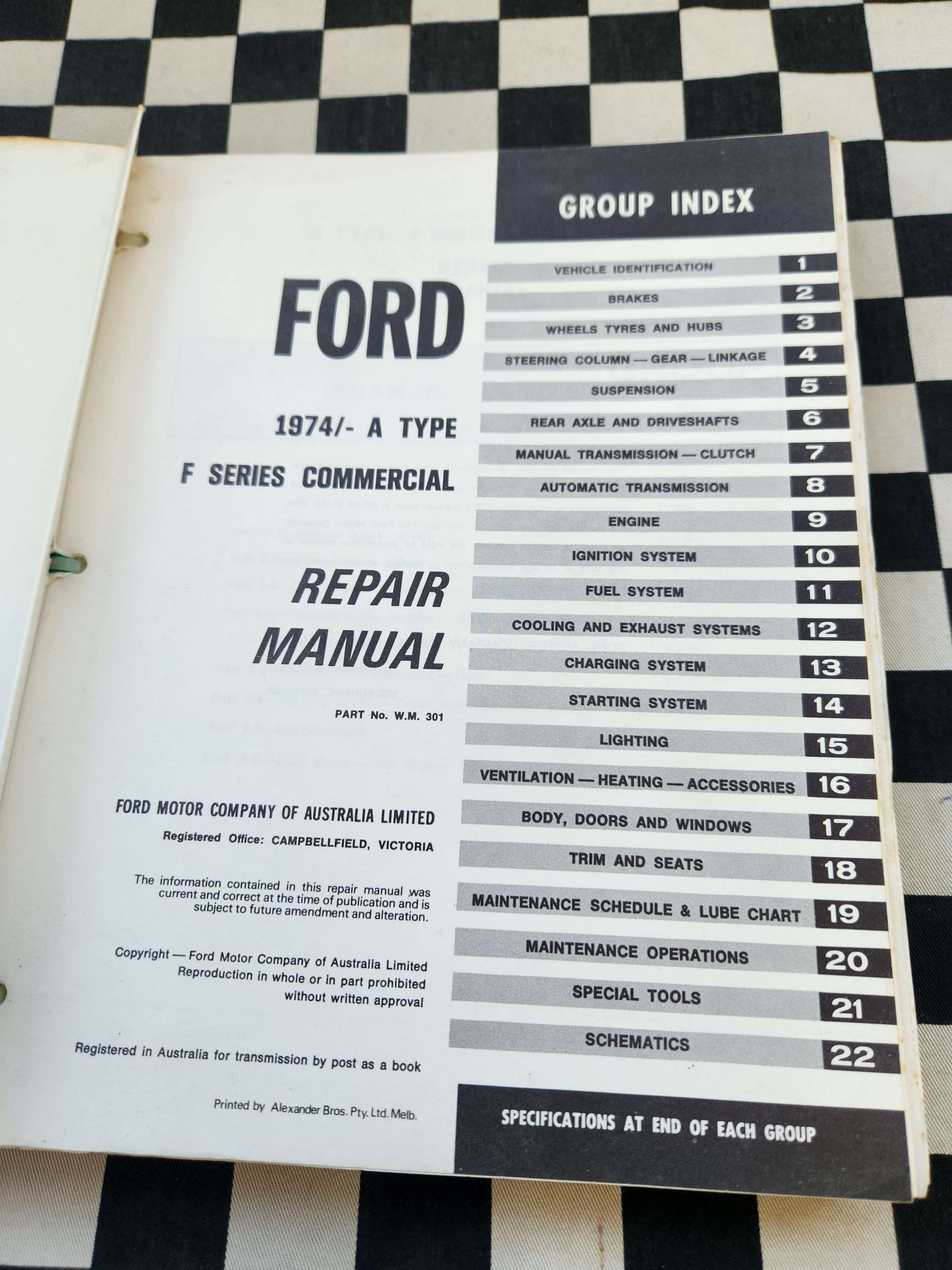 Genuine Ford F Series 1974 Workshop Manual