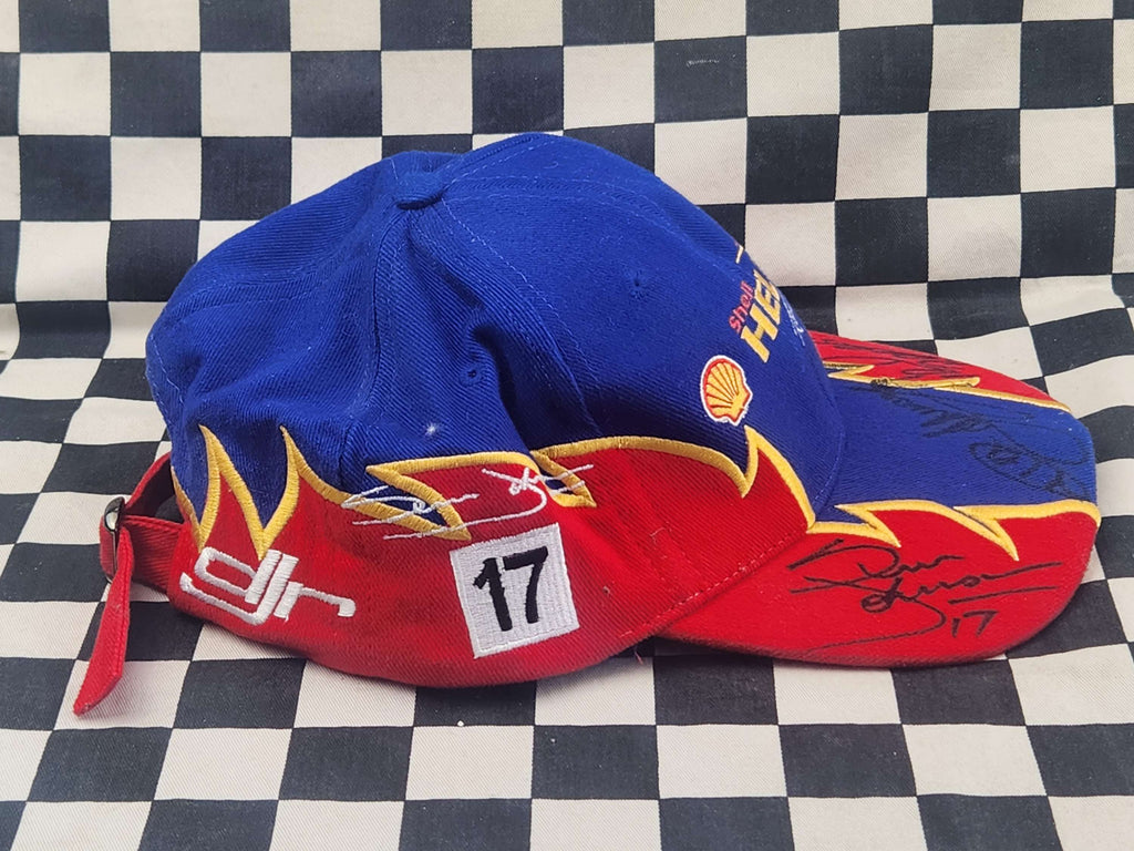 Vintage Shell Helix Racing Dick Johnson Paul Radisich Cap Signed By 3 Drivers