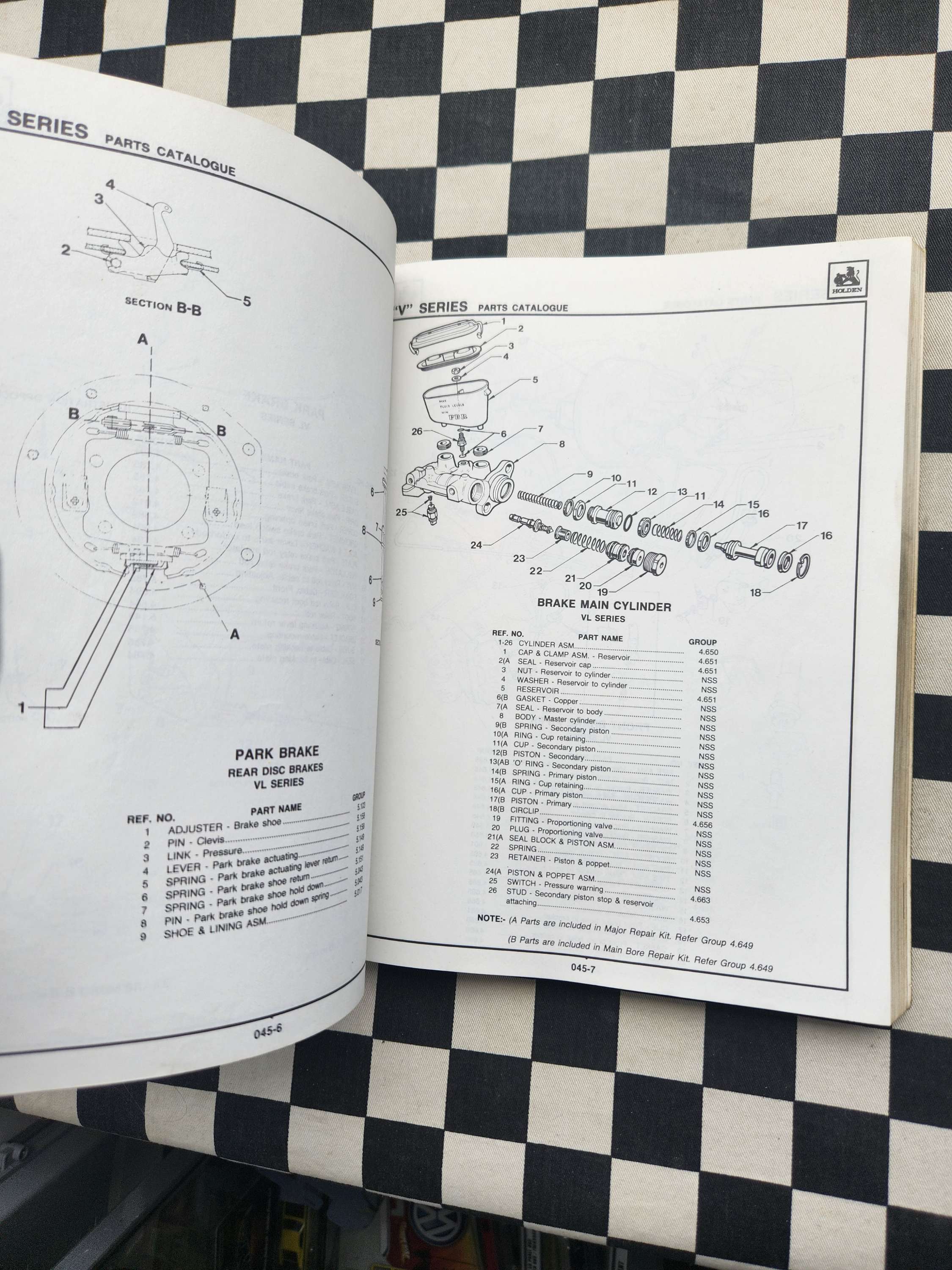 Genuine Holden VL Commodore /Calais Illustrated Parts Catalogue