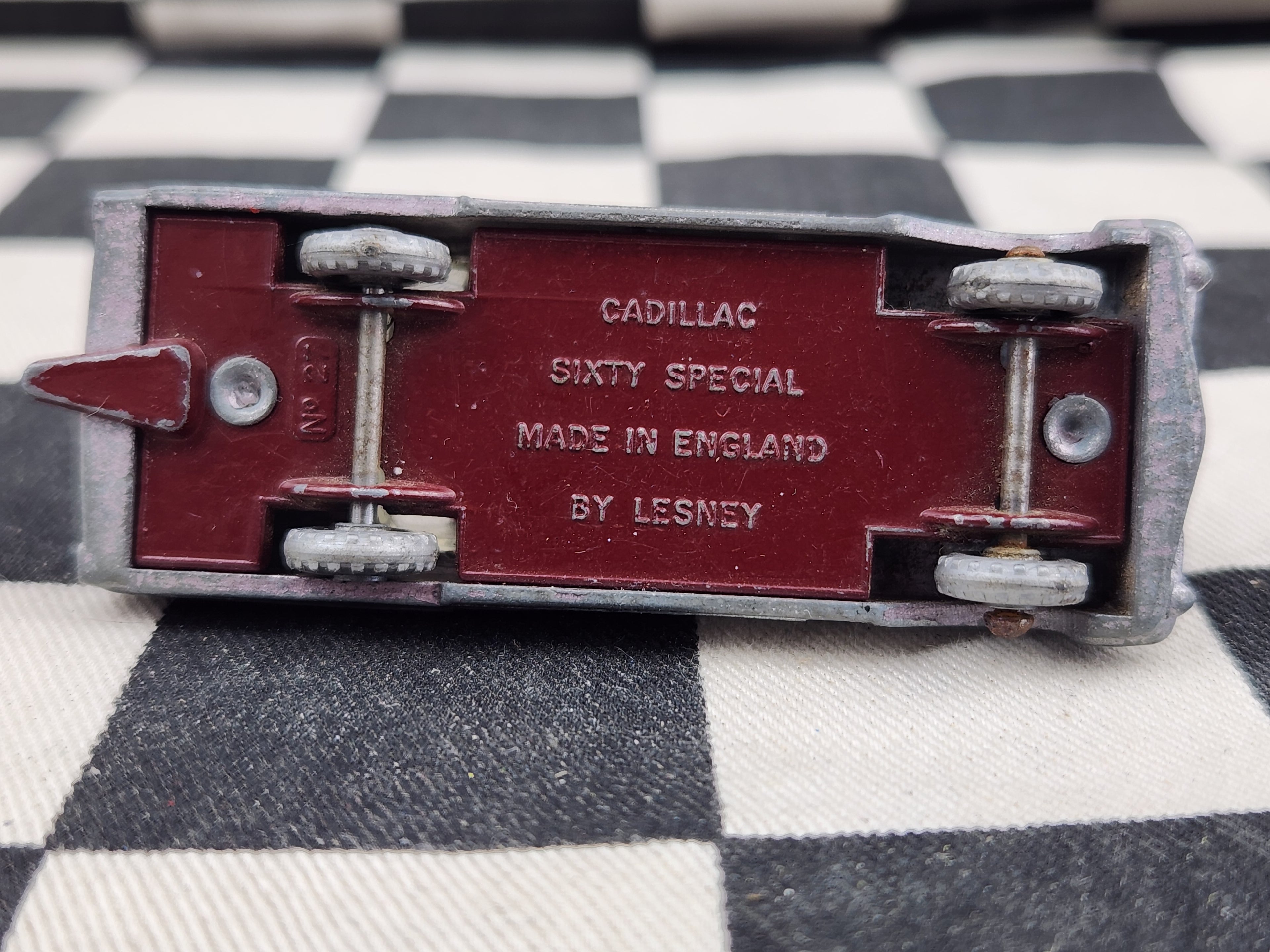 Vintage Loose Matchbox Lesney Cadillac Sixty Special MAROON BASE VARIATION