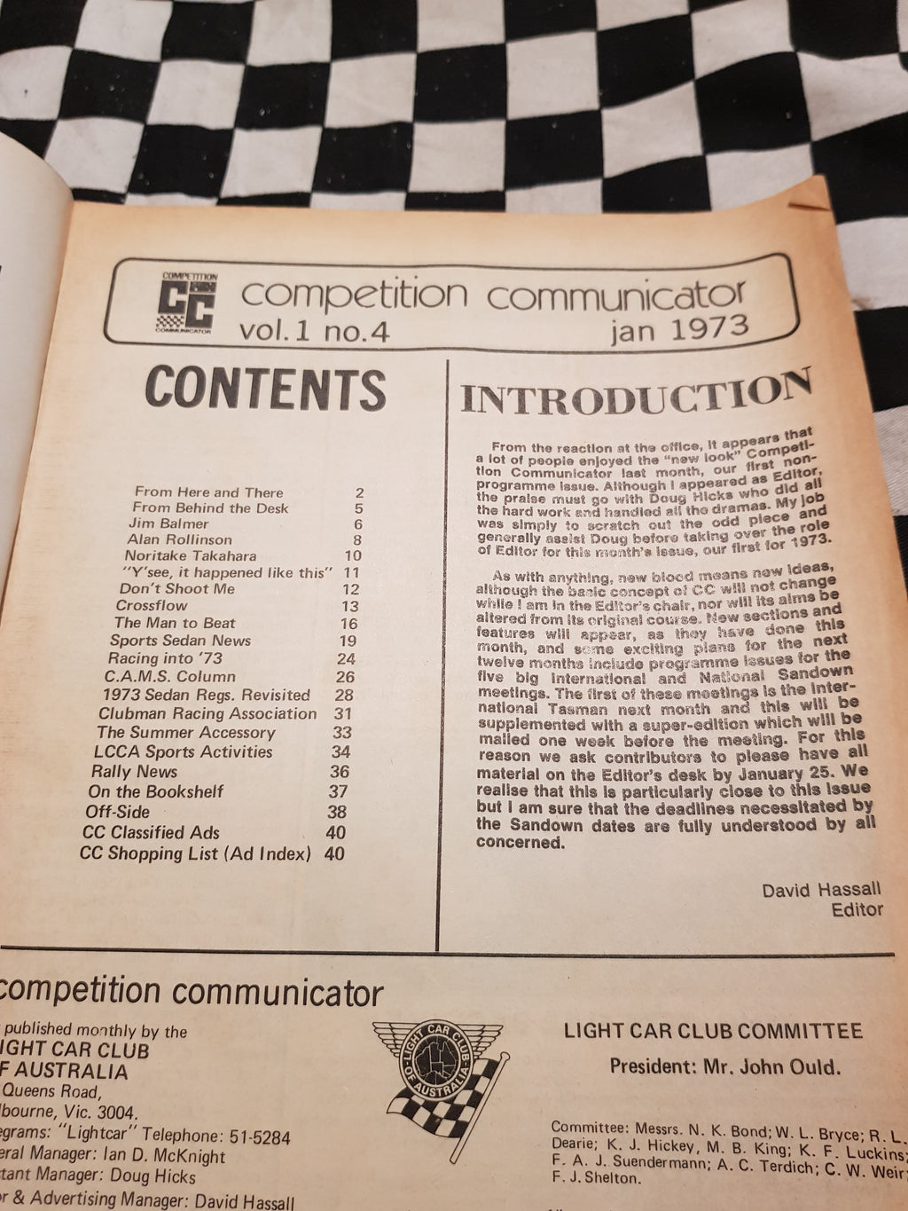 Competition Communicator Vol 1 #4 jan 1973 race program