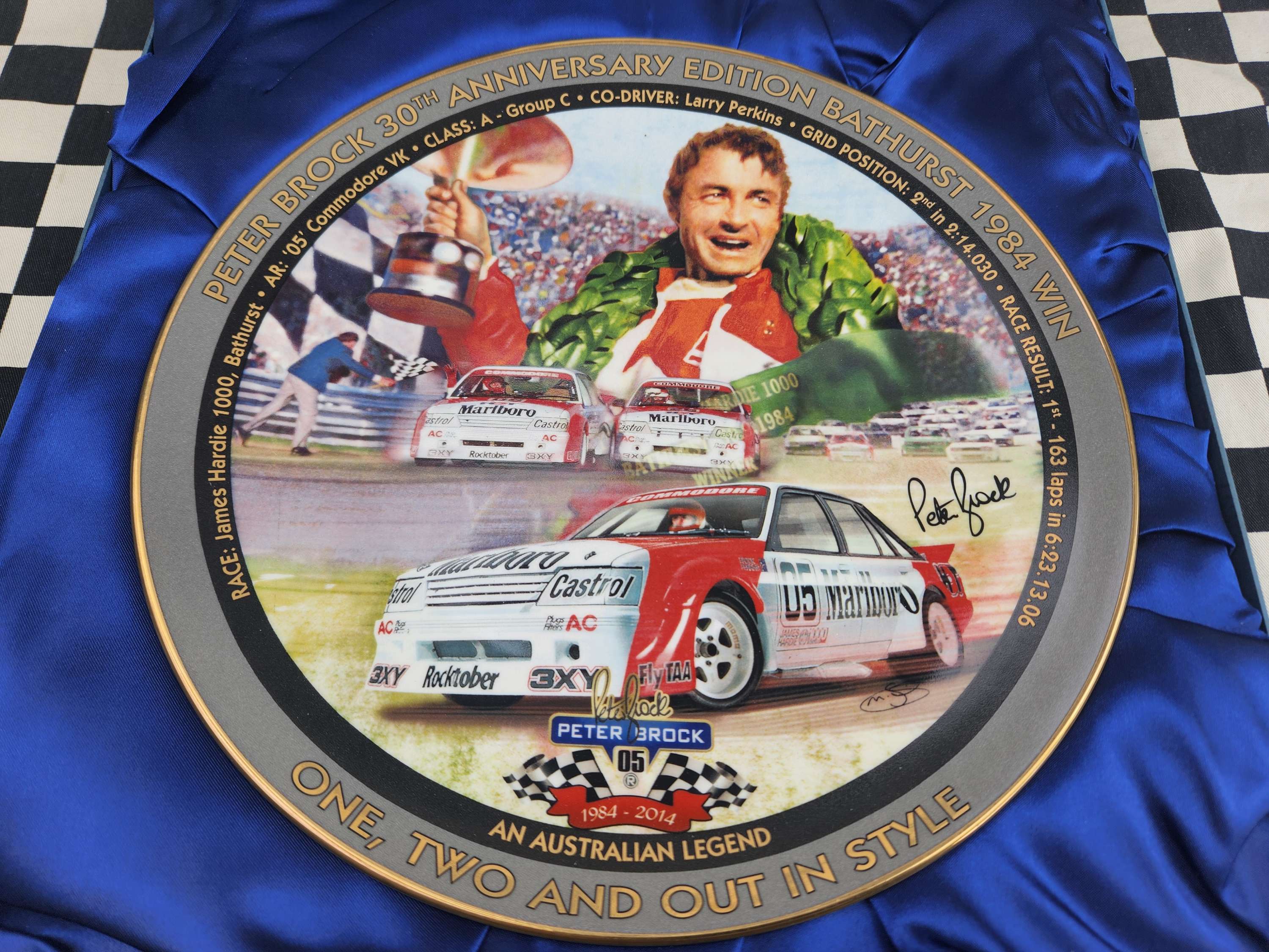 Peter Brock 30th Anniversary 1984 Bathurst Win Large 30cm Collectors Plate