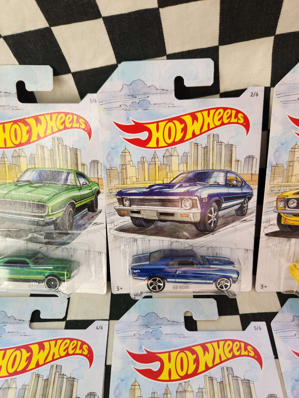Hot Wheels Detroit Muscle Set 6 Cars Camaro Nova GTO Torino Mustang Dodge Hemi