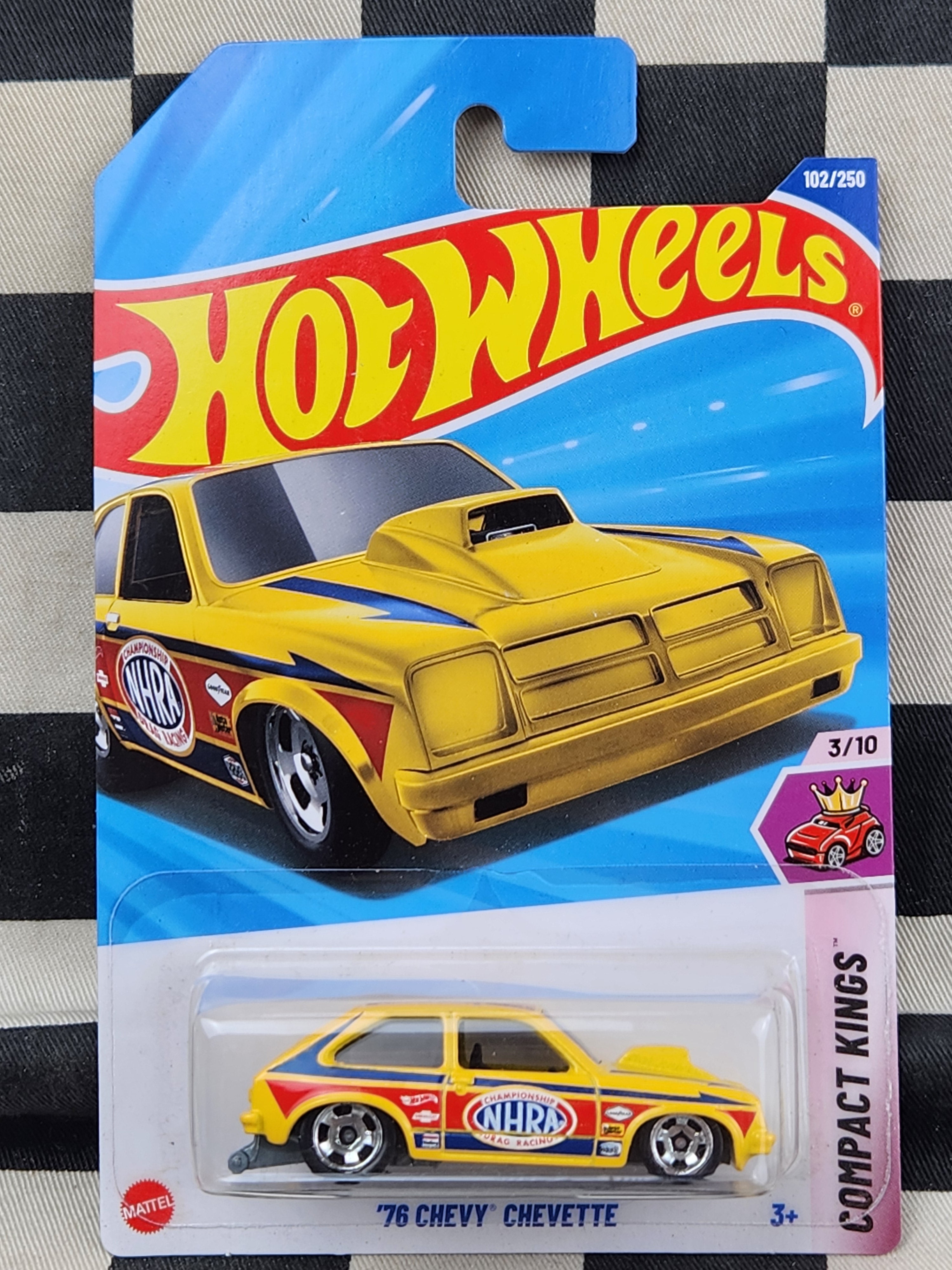 Hot Wheels 2025 Compact Kings 76 Chevy Chevette NHRA Drag Car Super Stock Yellow