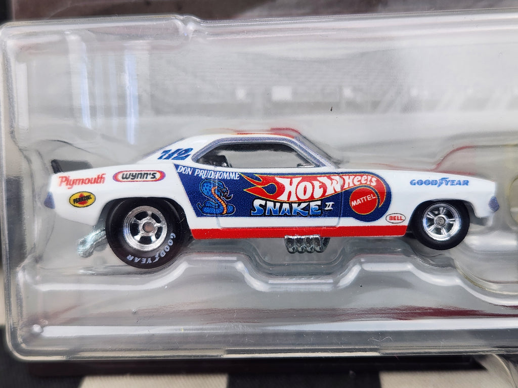 Hot Wheels Premium Twin Pack Don The Snake Prudhomme 72 Plymouth Cuda Rob'n Pink