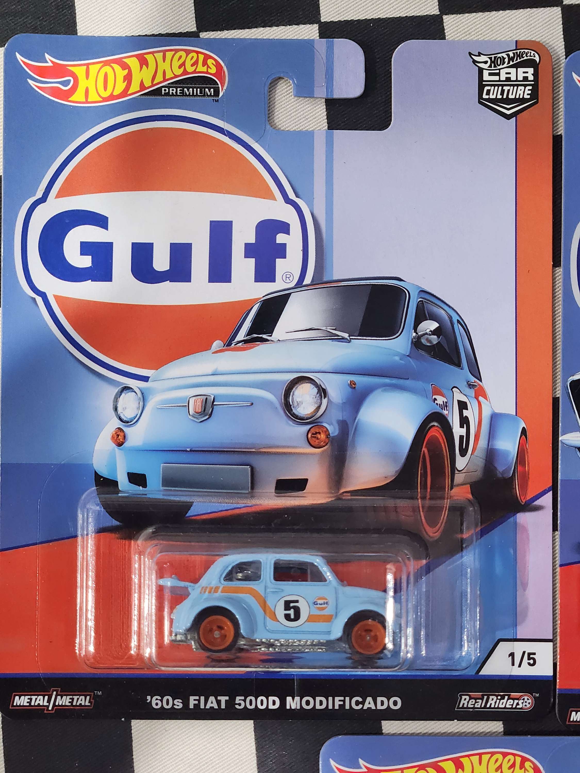 Hot Wheels Premium Gulf Set 5 Cars VW Golf Ford Mustang Nissan McLaren Fiat