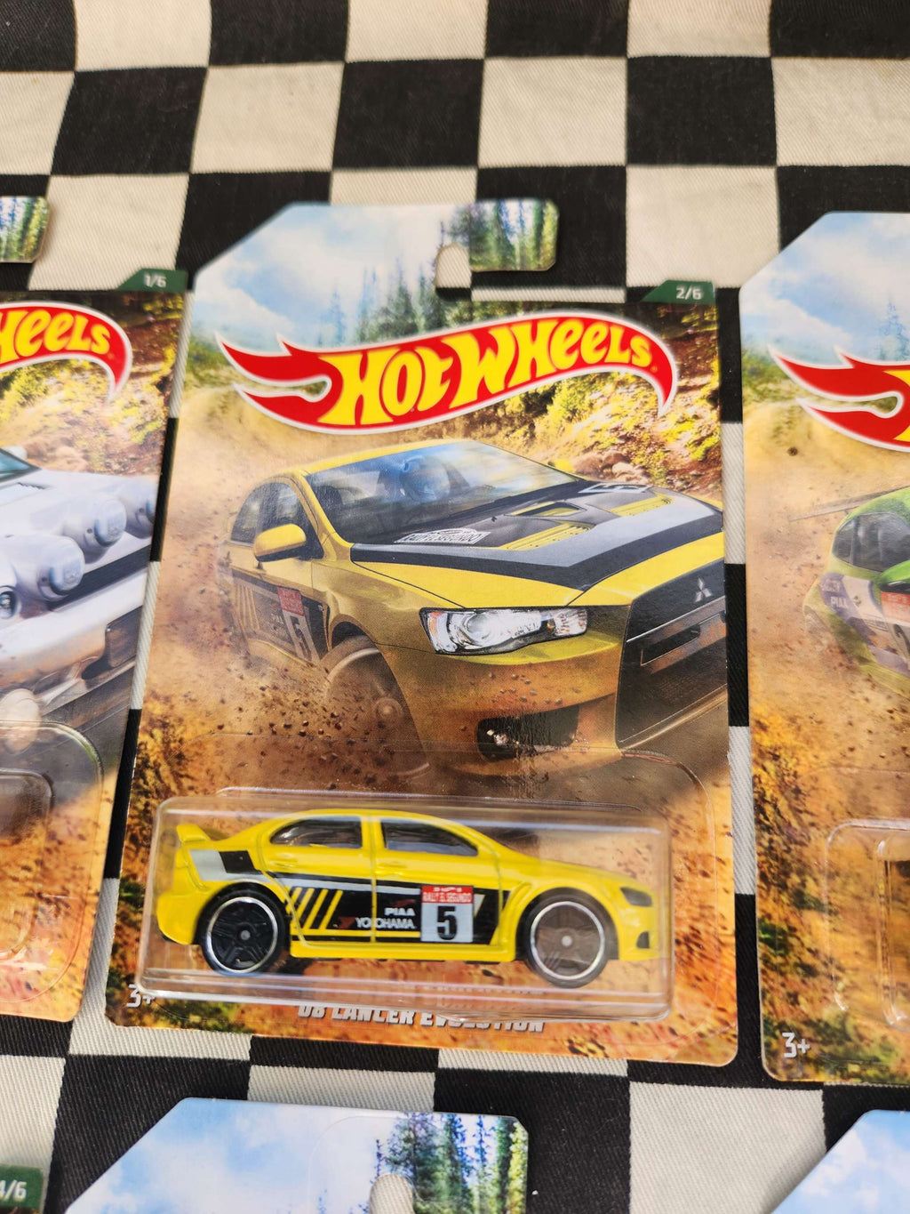 Hot Wheels Road Rally Set of 6 Wrx Focus Mini Cooper VW Lancer Evo Ford Escort