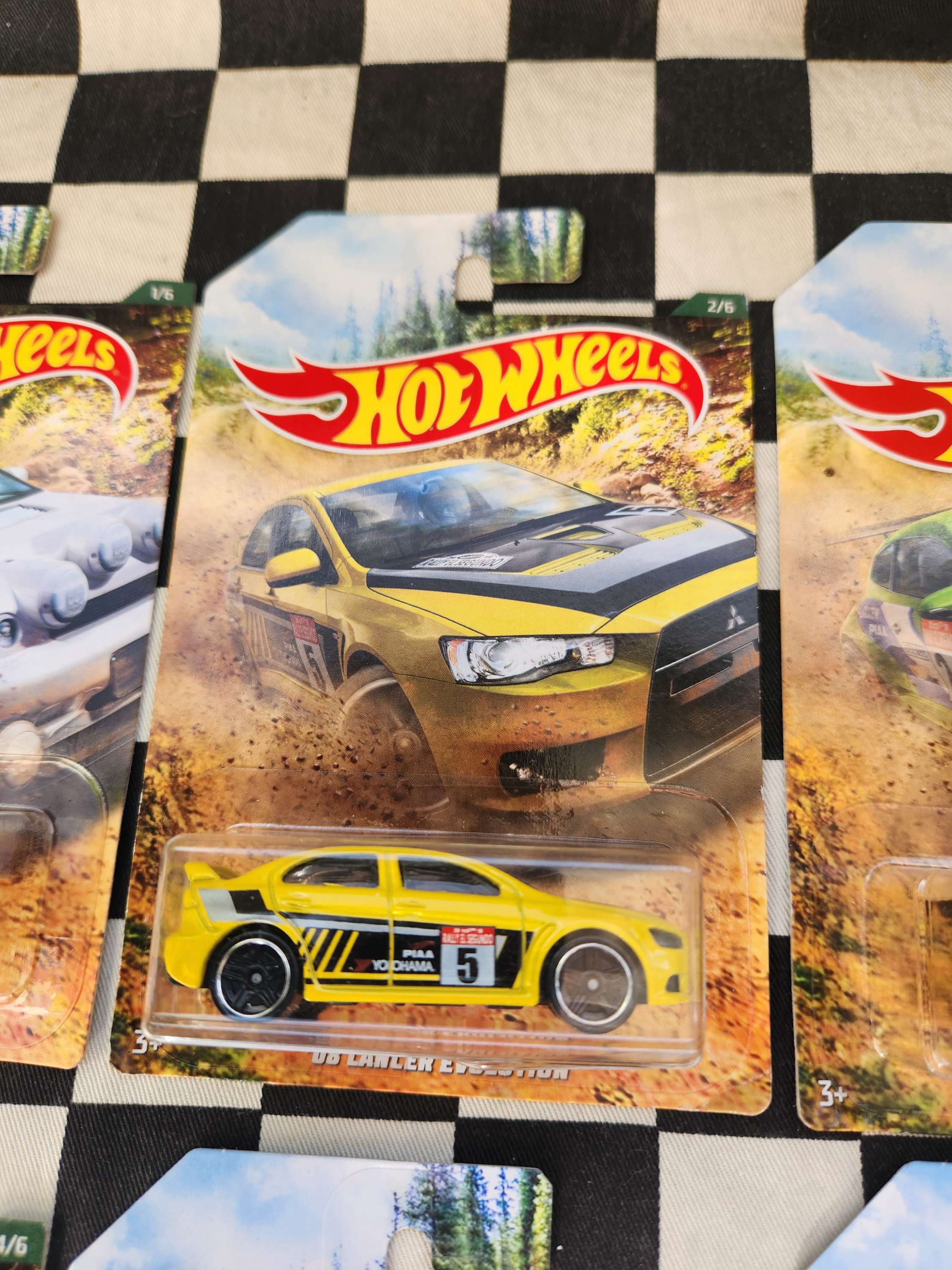 Hot Wheels Road Rally Set of 6 Wrx Focus Mini Cooper VW Lancer Evo Ford Escort