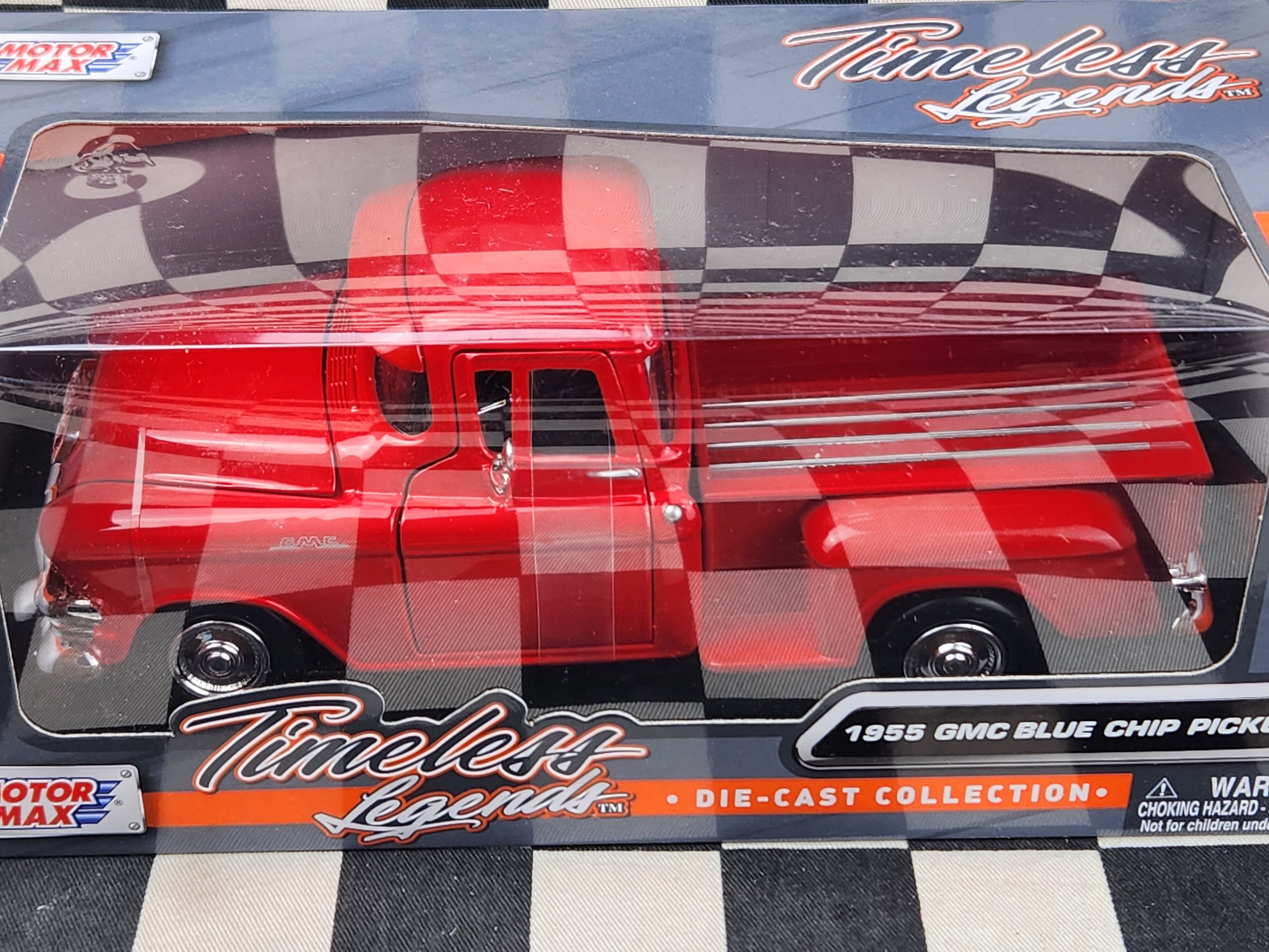 Motor Max 1/24 Timeless Legends 1955 GMC Blue Chip Pickup RED