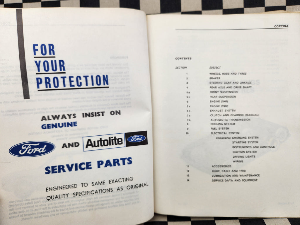 Ford Cortina MK2 220 240 440 GT Factory Workshop Manual