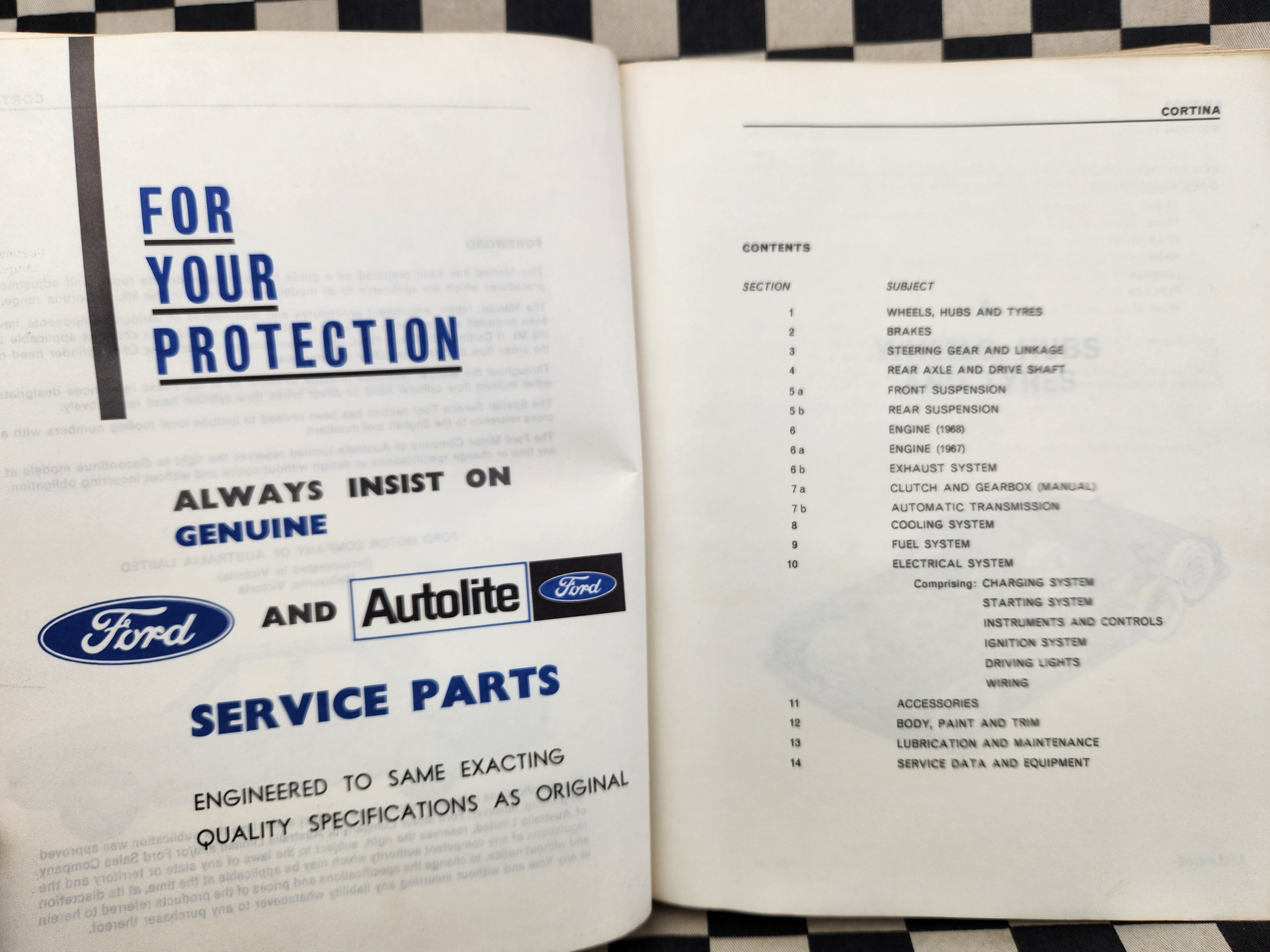 Ford Cortina MK2 220 240 440 GT Factory Workshop Manual