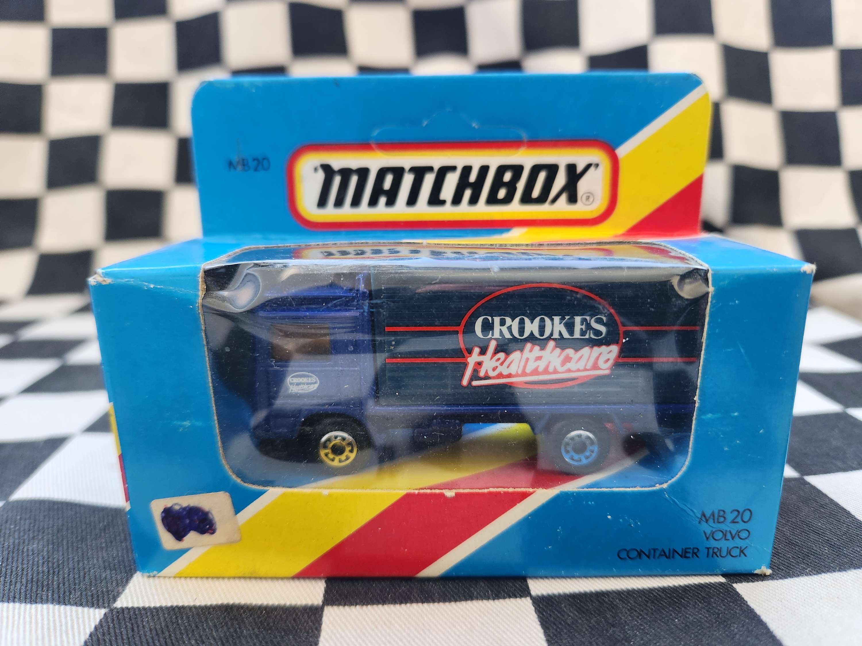 Matchbox Blue Box #20 Volvo Container Truck Crookes Healthcare