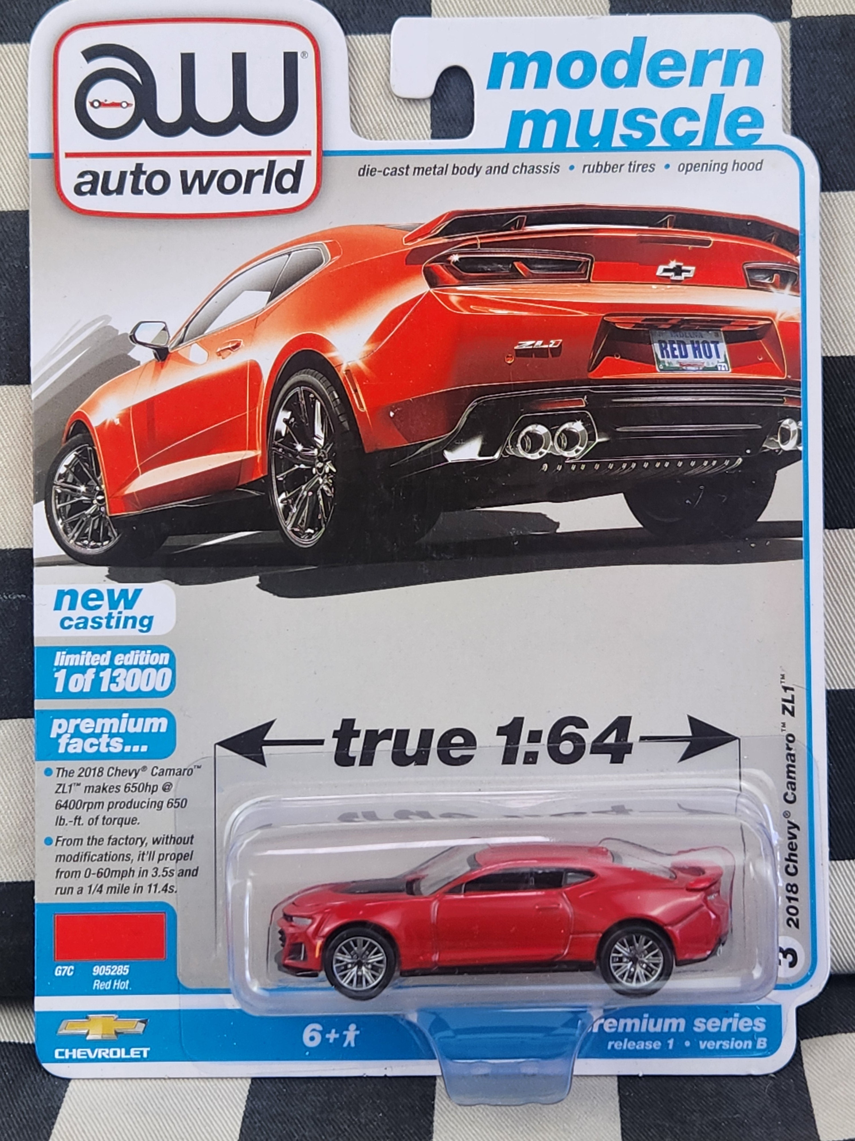 Auto World Modern Muscle 2018 Chevy Camaro ZL1 Red Hot