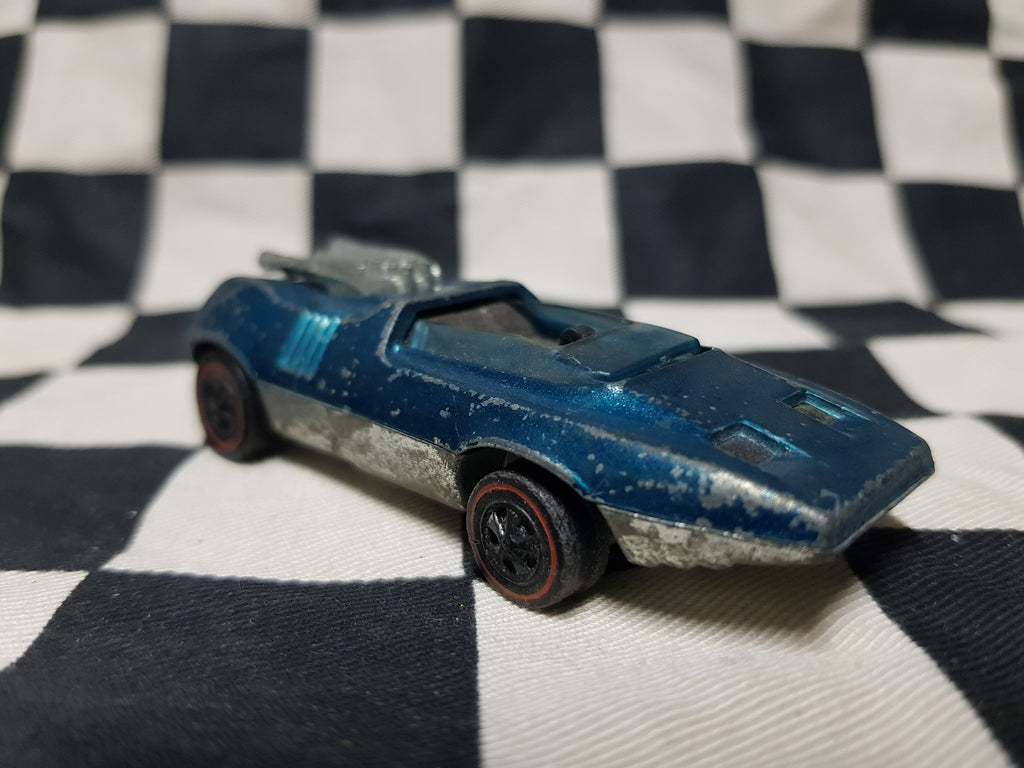 Vintage Loose Hot Wheels Redline 1969 Peeping Bomb Blue Spectraflame HK