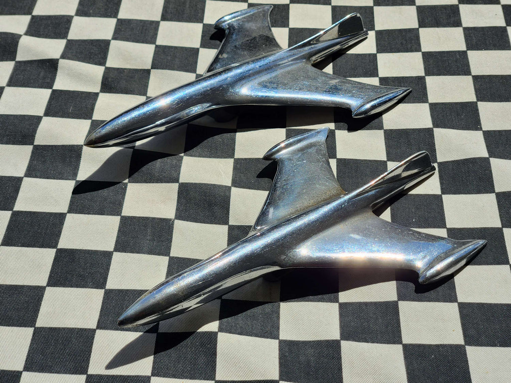 Vintage Chrome Bonnet Bird/Rocket/Jet Plane Accessory