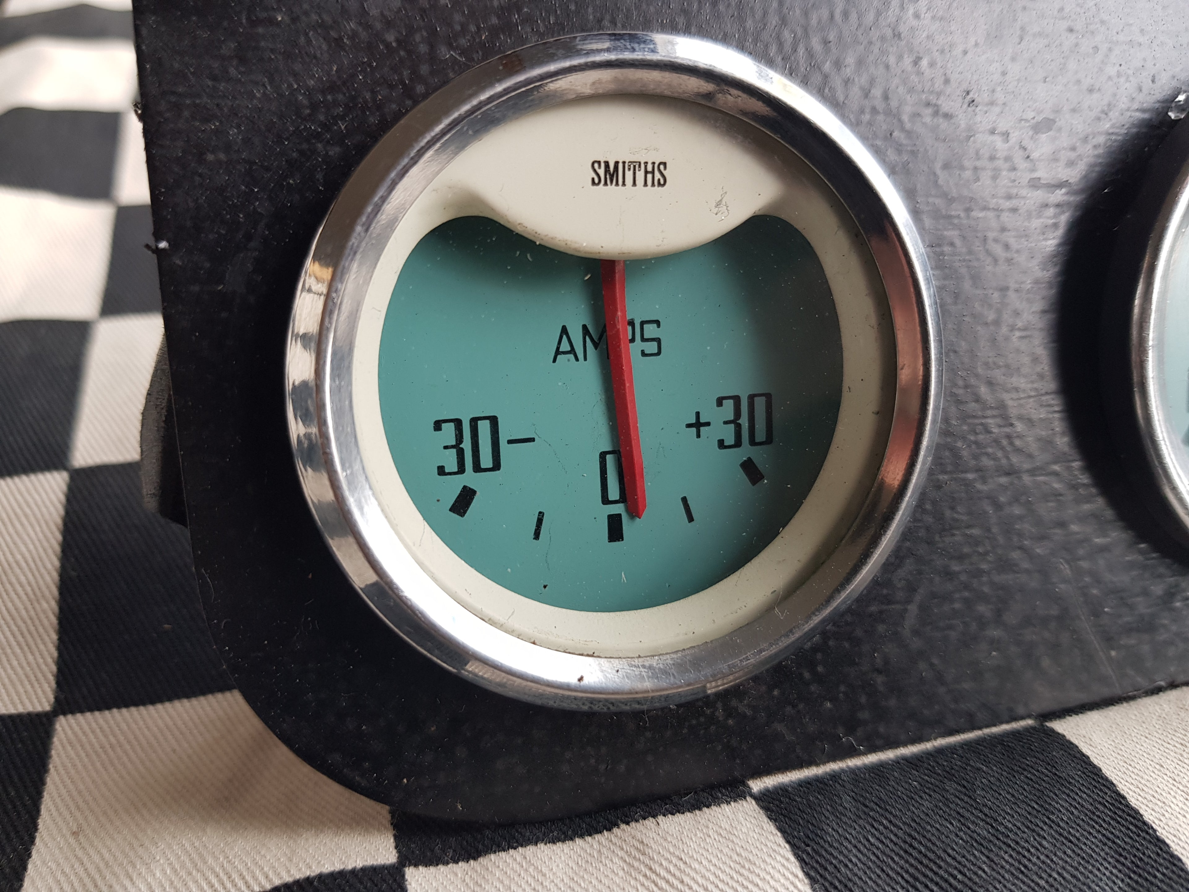 Vintage Smiths Blue Face Oil  & Amps Guages Set