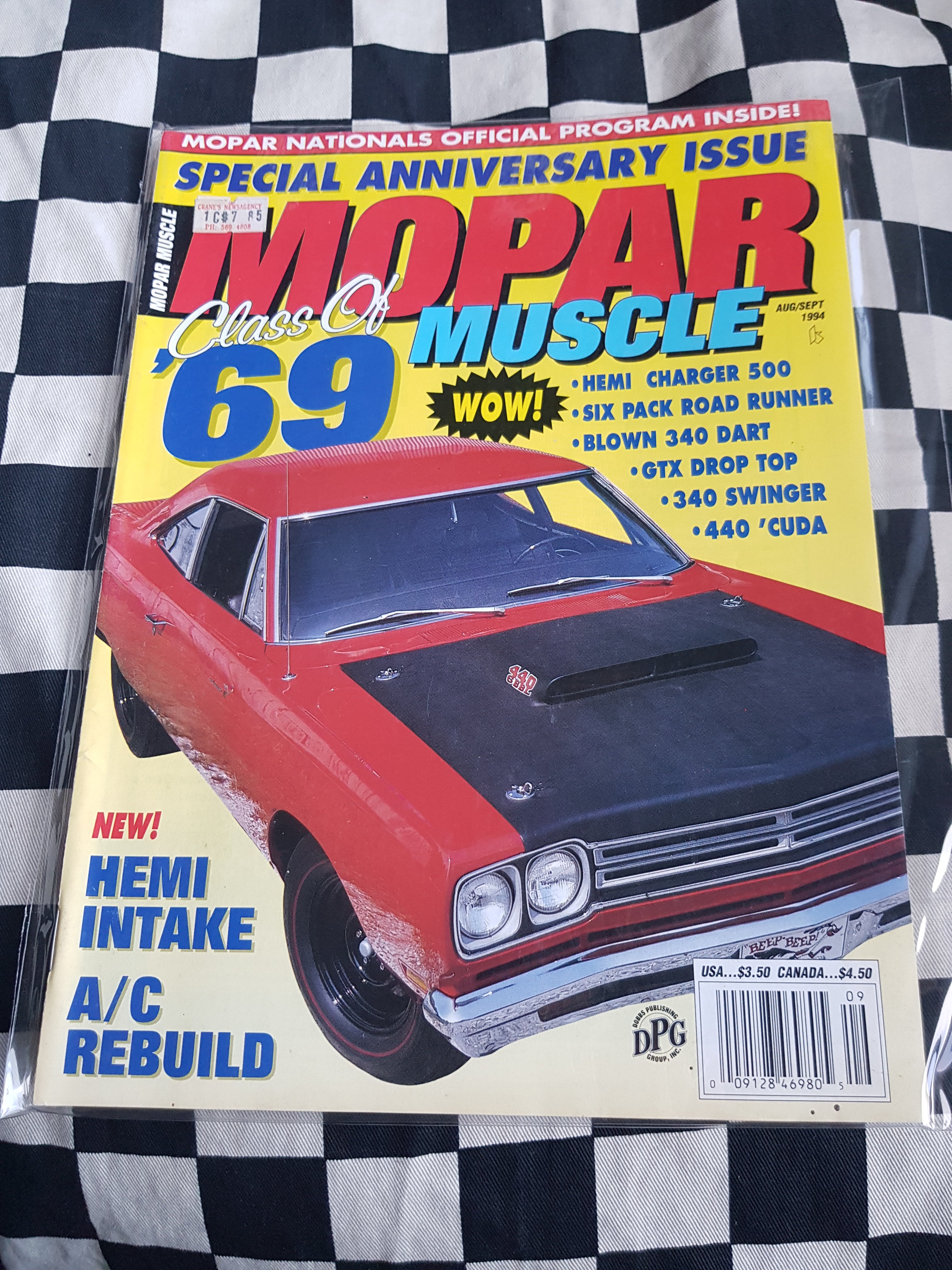 Mopar Muscle 8-9/94 Magazine Dodge Plymouth Hemi Charger Valiant