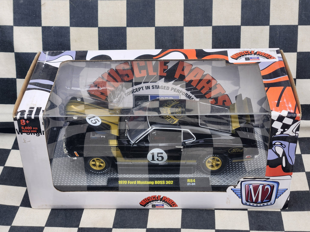 M2 Machines 1/24 Ford Muscle Parts 1970 Ford Mustang Boss 302 Black