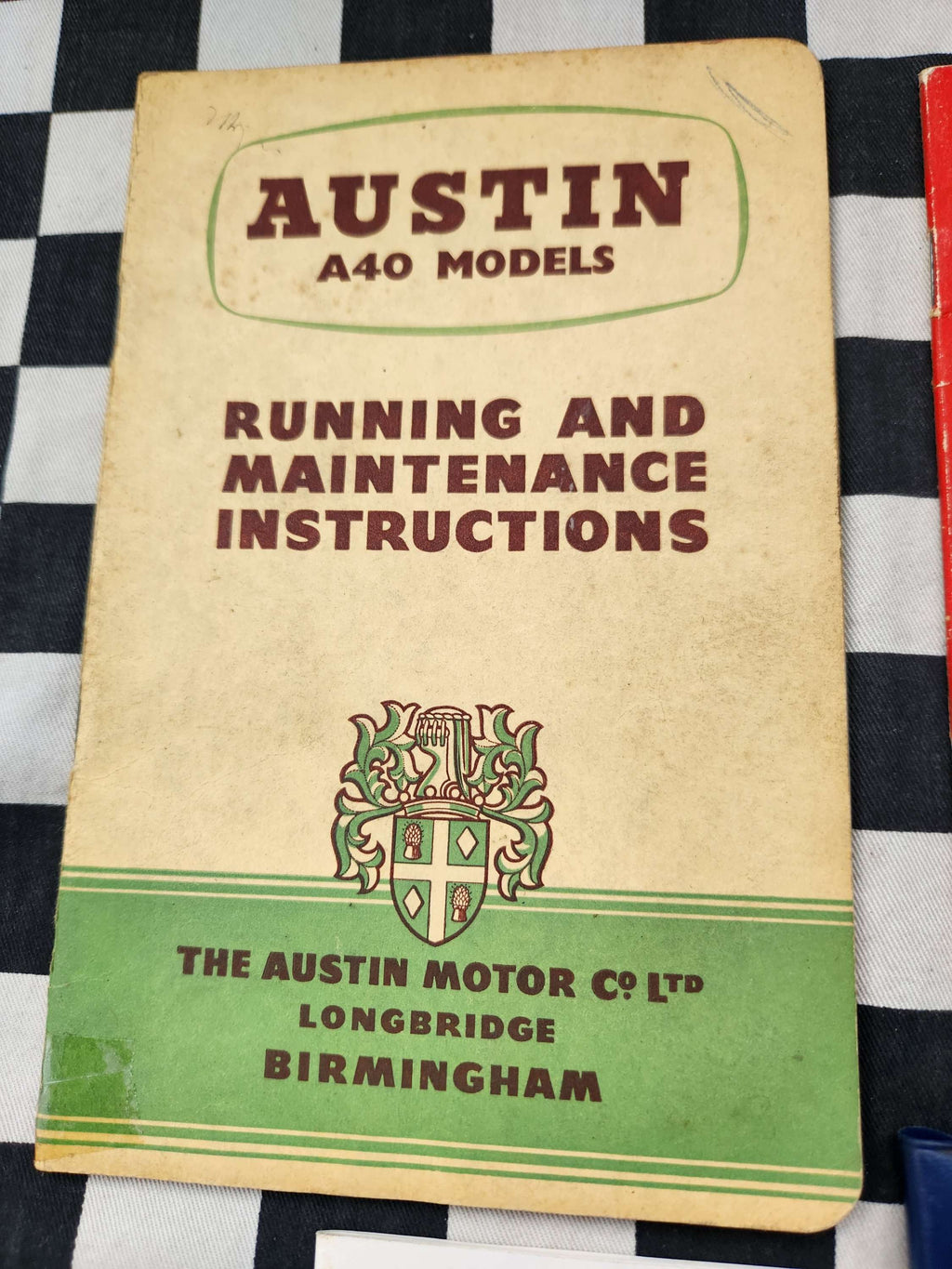 BMC Austin A40 Owners Glovebox Manual Set incl Dealers Wallet