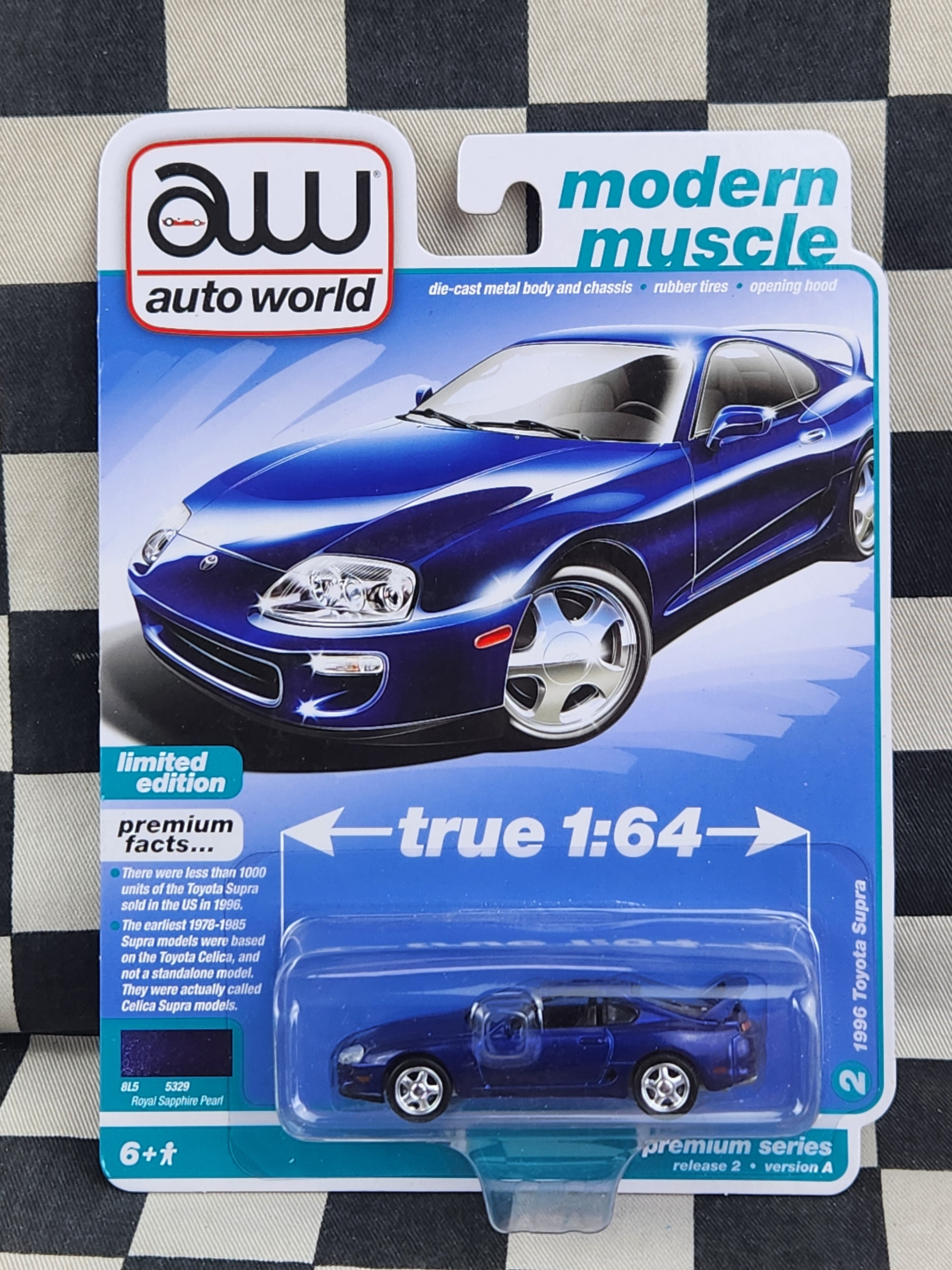 Auto World Modern Muscle 1996 Toyota Supra Royal Sapphire Pearl Blue