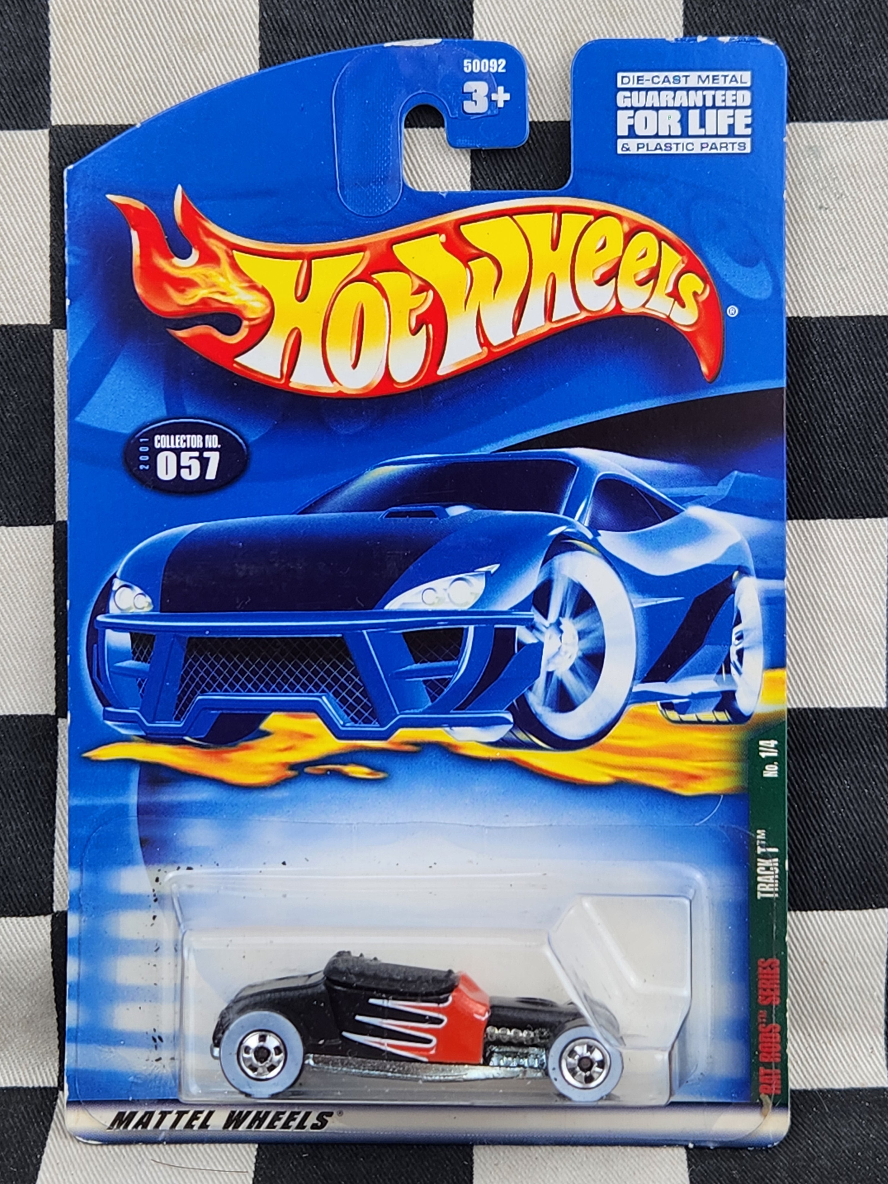 Hot Wheels 2001 Rat Rods Track T Hot Rod Whitewalls Flat Black
