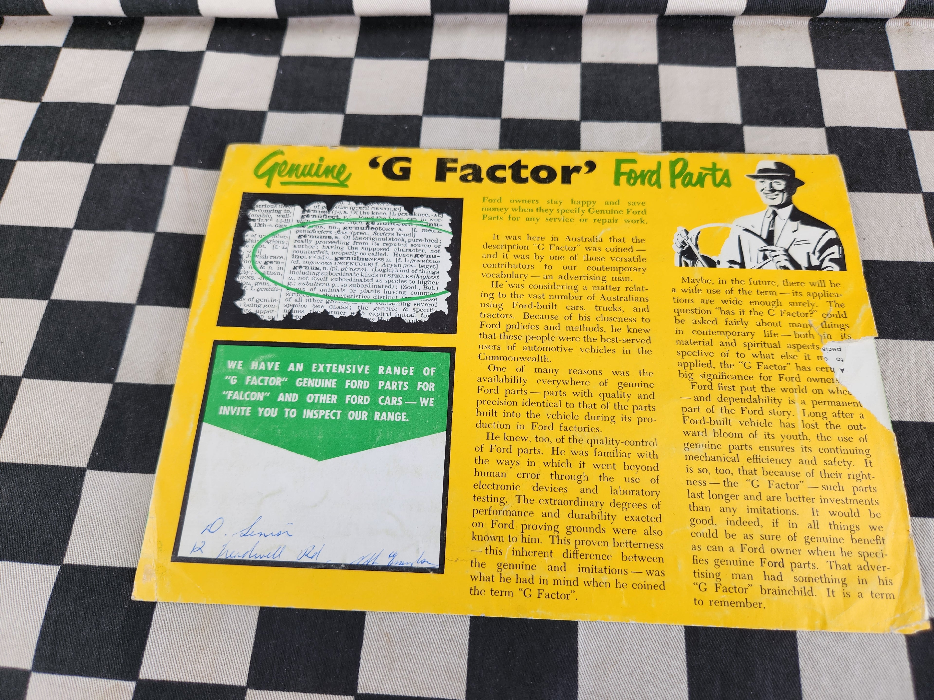 RARE! Original XK Falcon Accessories Sales Brochure