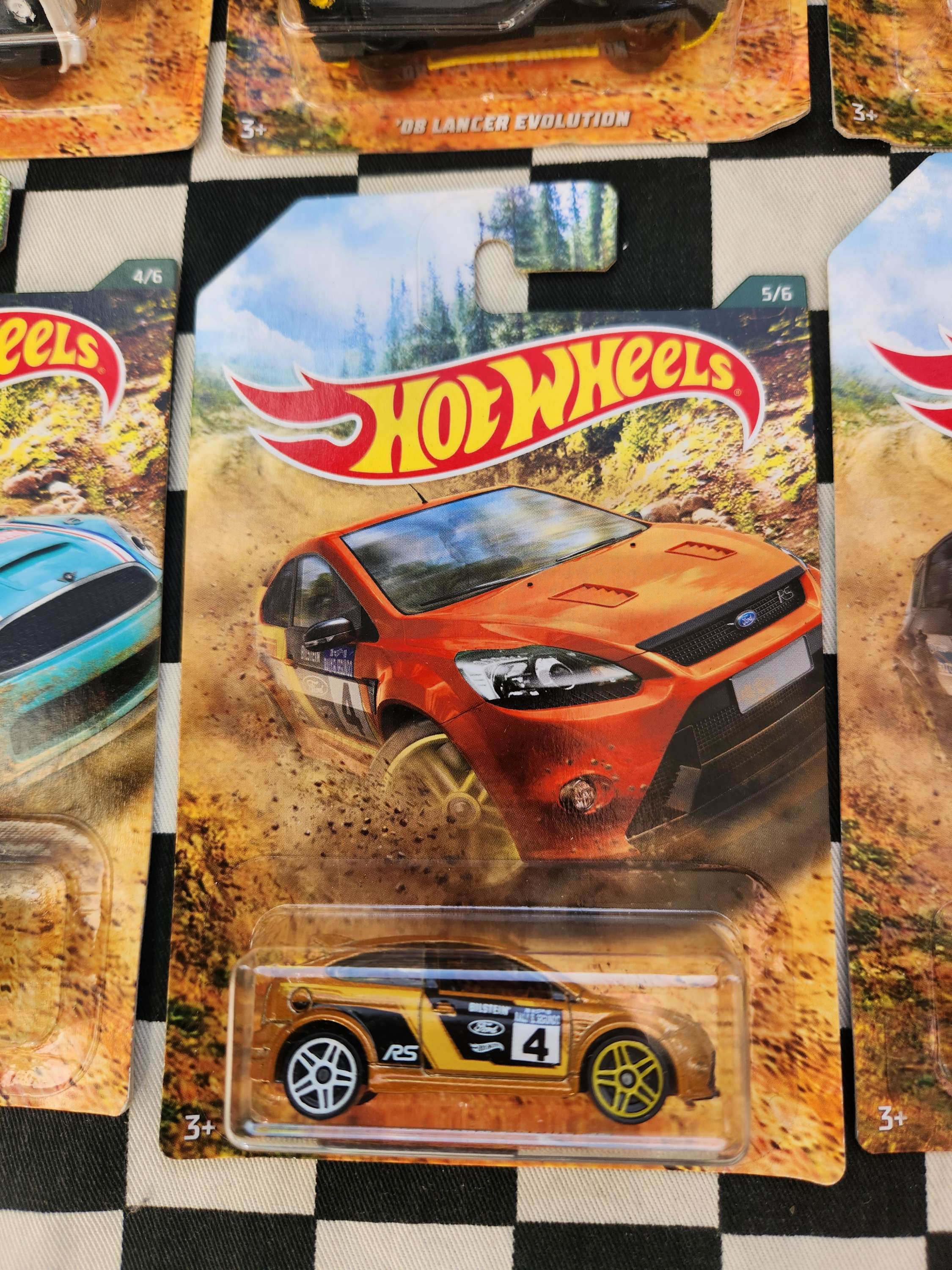 Hot Wheels Road Rally Set of 6 Wrx Focus Mini Cooper VW Lancer Evo Ford Escort