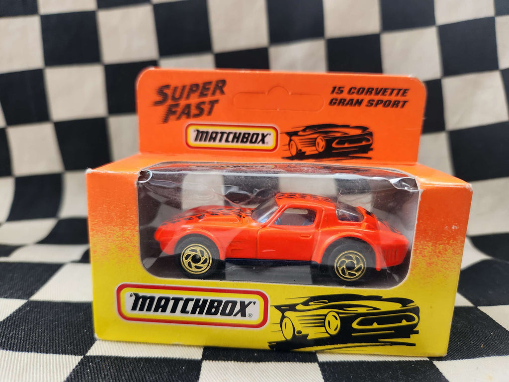Matchbox 1993 Superfast Boxed Corvette Gran Sport Fluro Orange