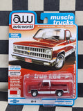 Auto World Muscle Trucks 1981 Chevy Silverado C10 Fleetside Carmine Red/White