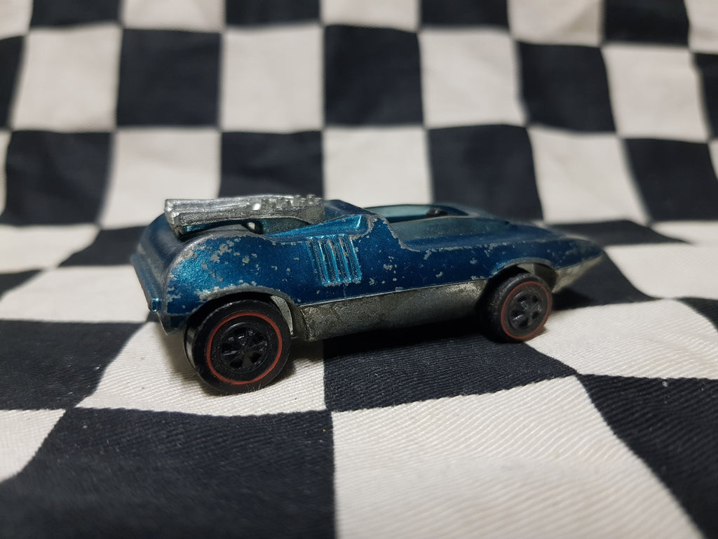Vintage Loose Hot Wheels Redline 1969 Peeping Bomb Blue Spectraflame HK