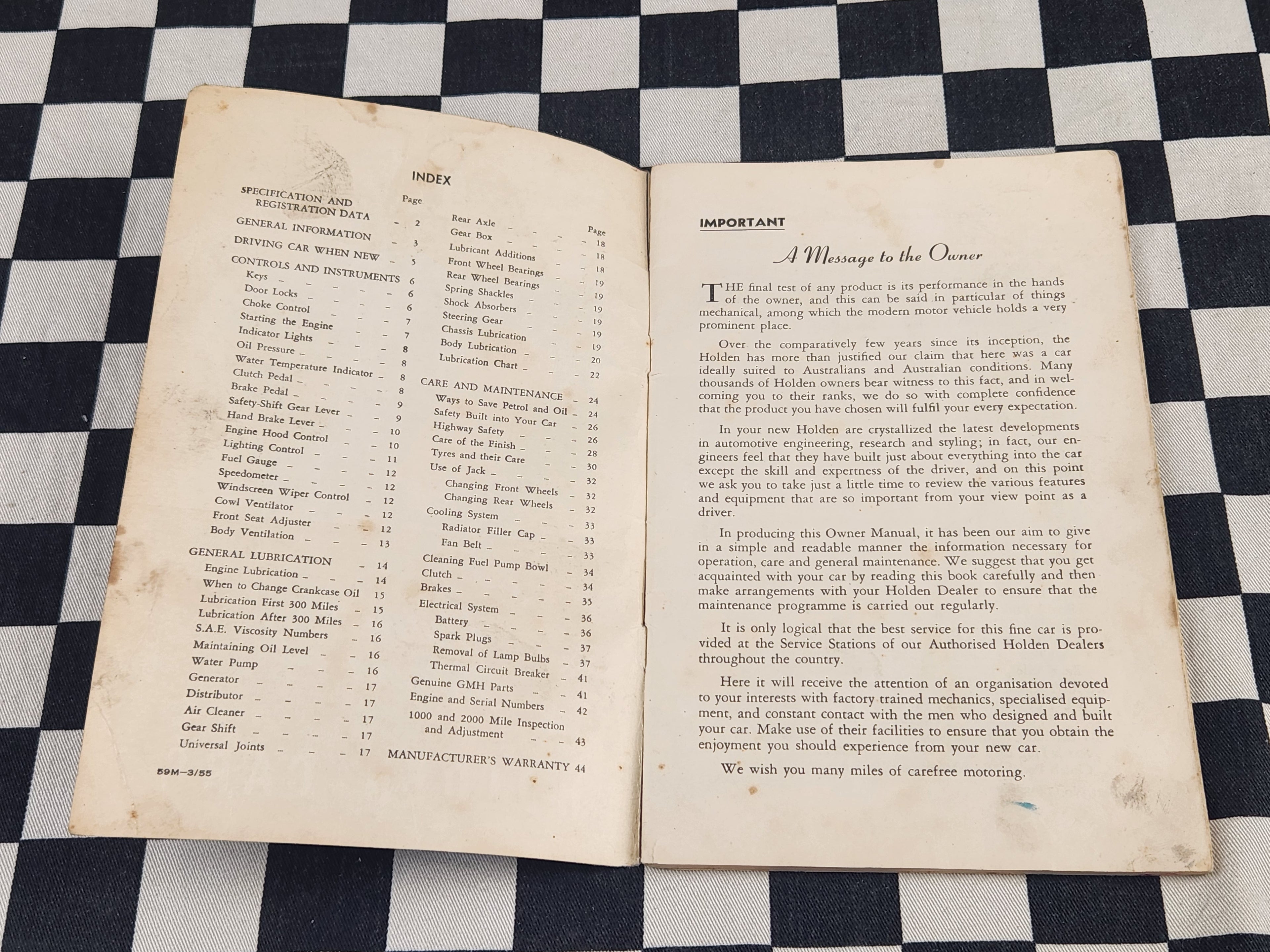 Original FJ Holden Owners Manual
