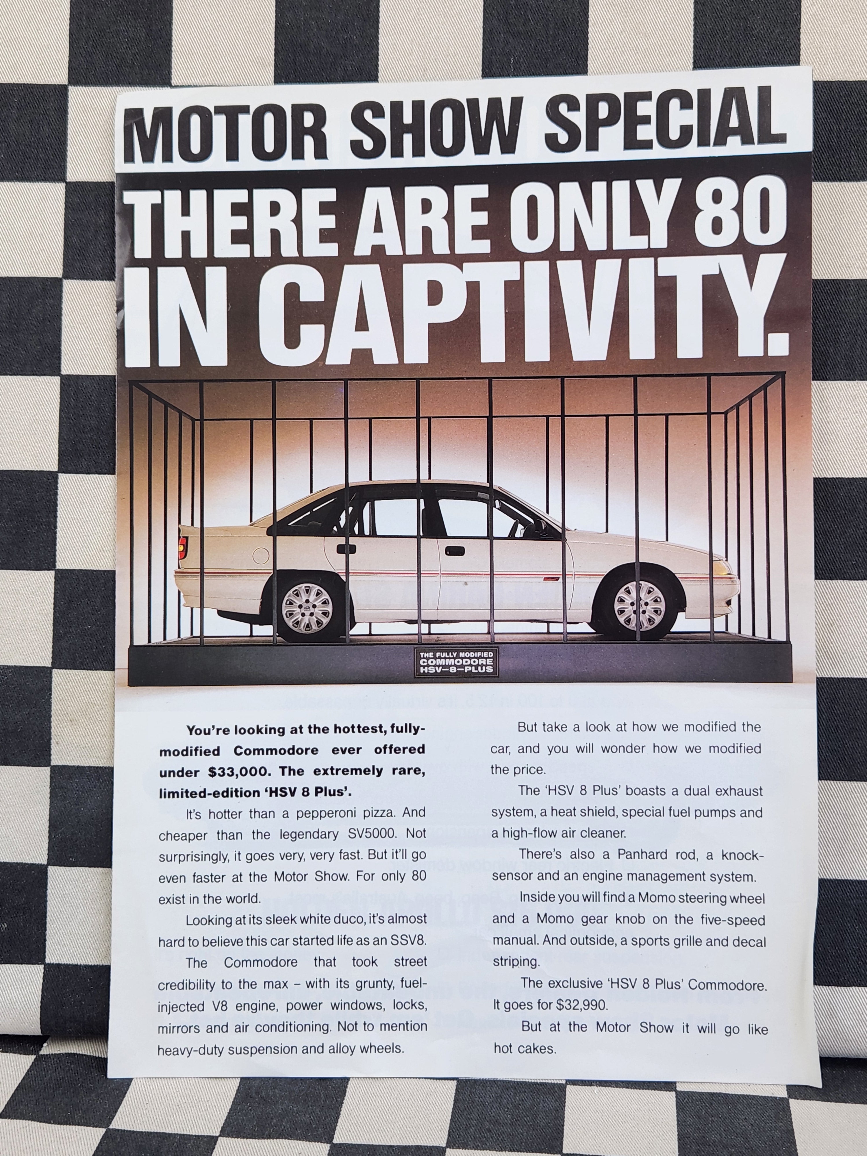 HSV 8 PLUS VN Commodore Motor Show Brochure Rare!